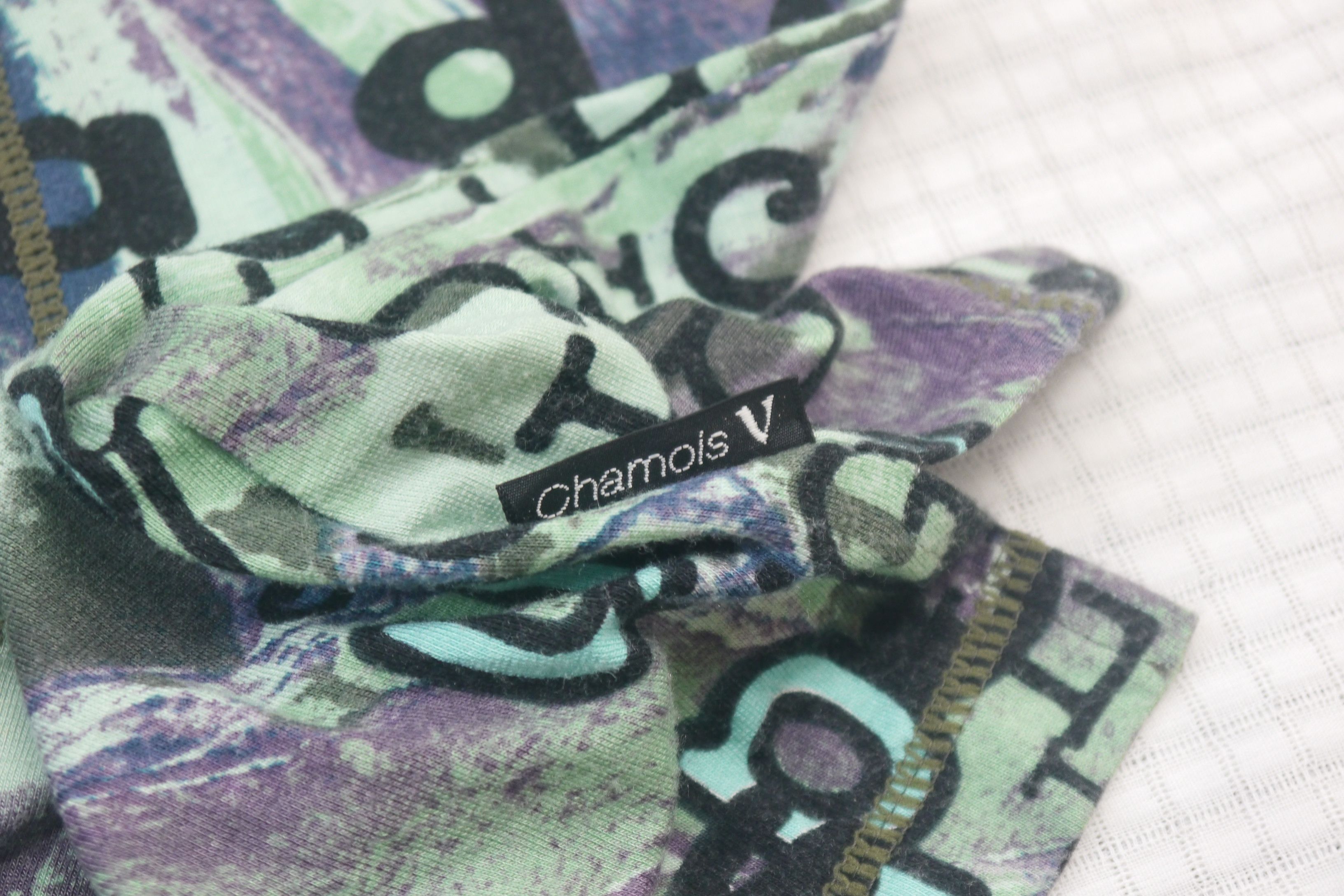 Japanese Brand (S447) Chamois V Y2K Letter Printed Mesh Neck Blouse 42 Size M / US 6-8 / IT 42-44 - 5 Thumbnail