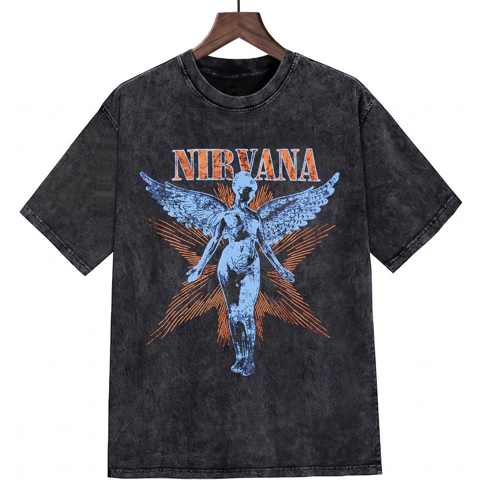 Band Tees Nirvana Kurt Cobain Grunge Band Tshirt Tee for Fans Size US XL / EU 56 / 4 - 2 Thumbnail