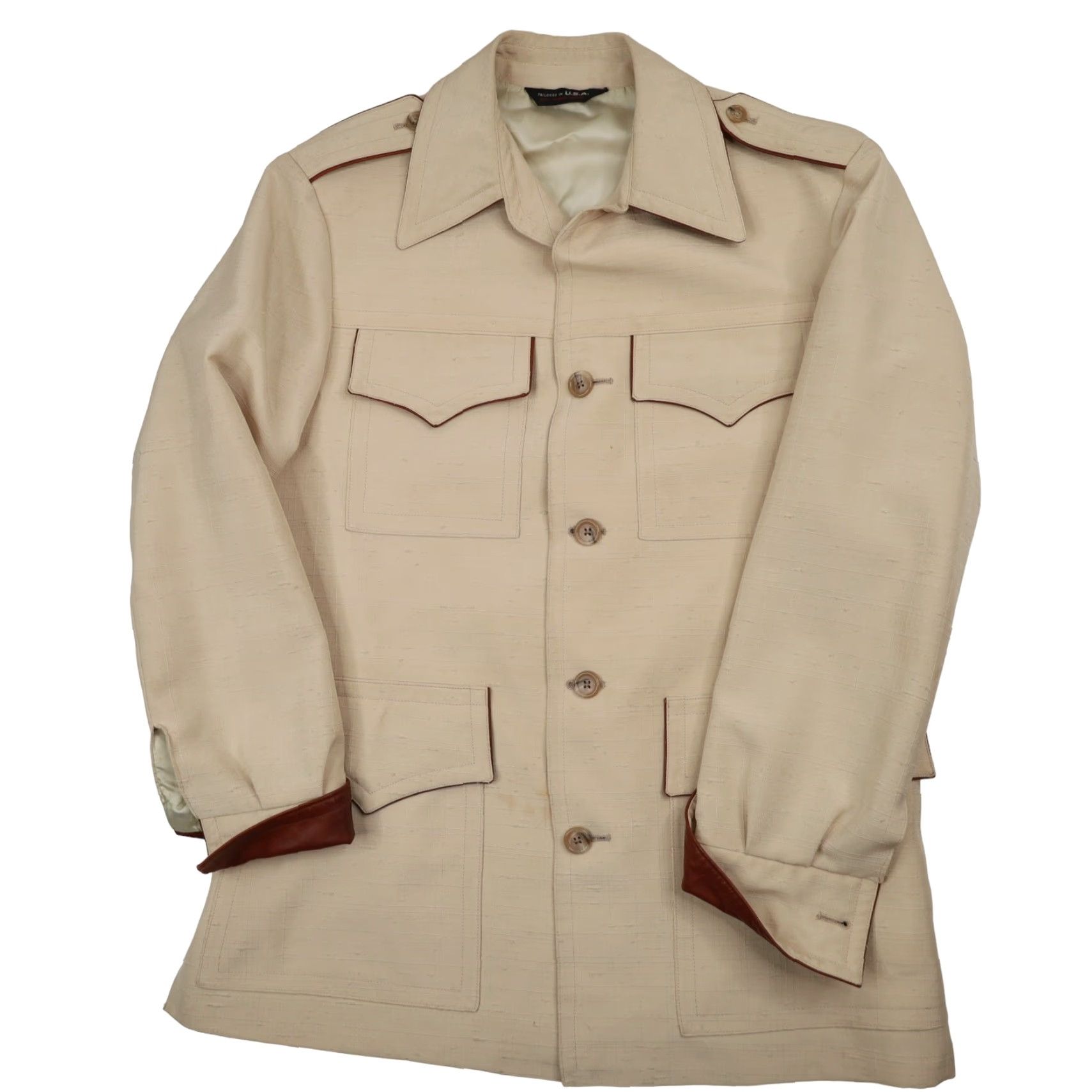 Vintage VINTAGE Soundings by Sinsheimer Large Polyester Western Sport Coat Cream Coat Mens L Sport Size US L / EU 52-54 / 3 - 2 Thumbnail