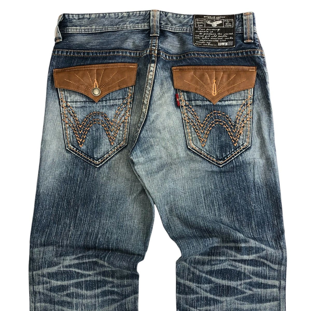 If Six Was Nine × Japanese Brand × Le Grande Bleu (L.G.B.) Vintage Edwin XV Distressed Faded Bootcut Flared Jeans Lgb Size US 37 - 4 Thumbnail