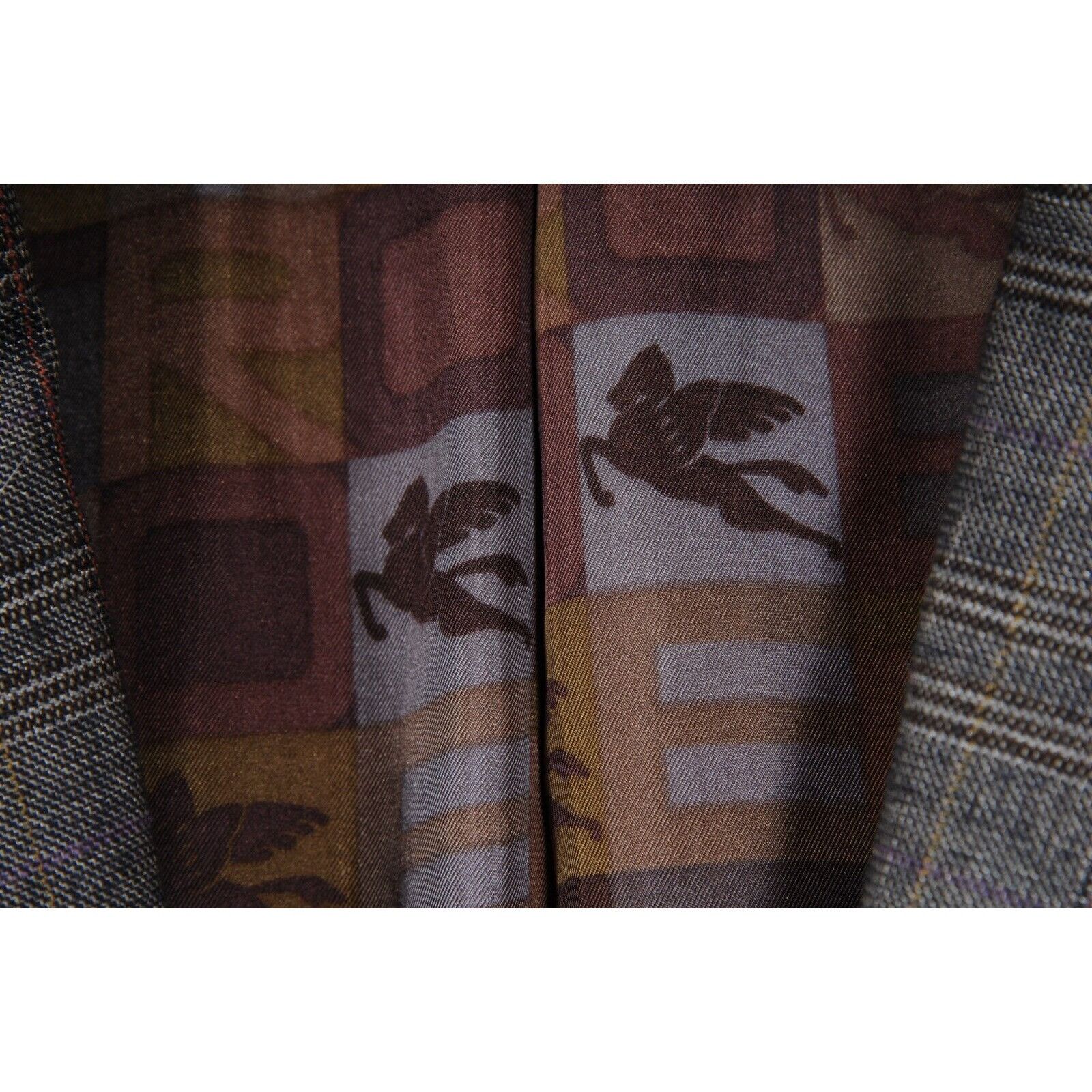 Etro Houndstooth Jacket Gray Wool Blazer IT 56 Size 46R - 5 Thumbnail