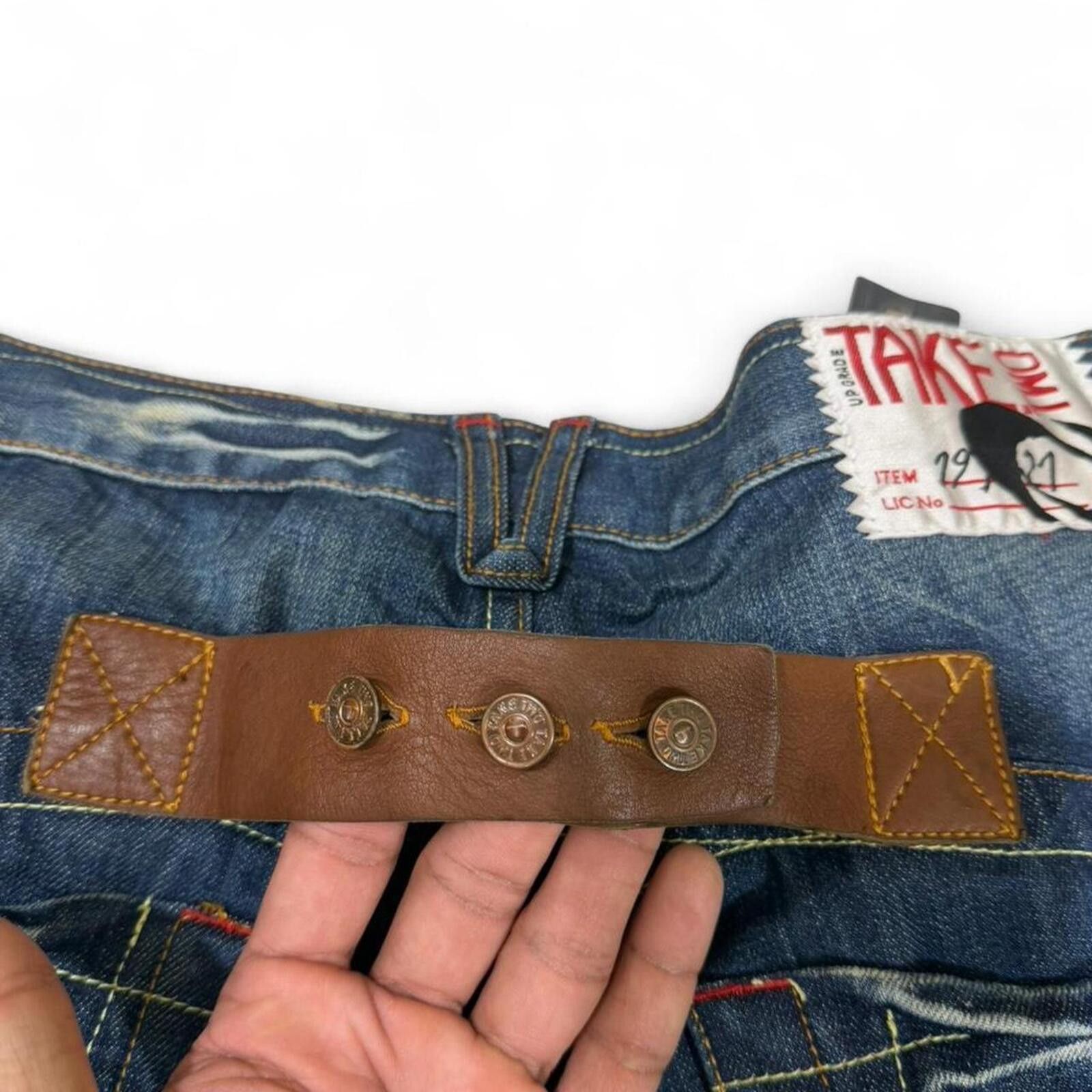 True Religion Y2K Style TAKE two Designer Jeans Embroidered Back Pockets Size US 35 - 5 Thumbnail