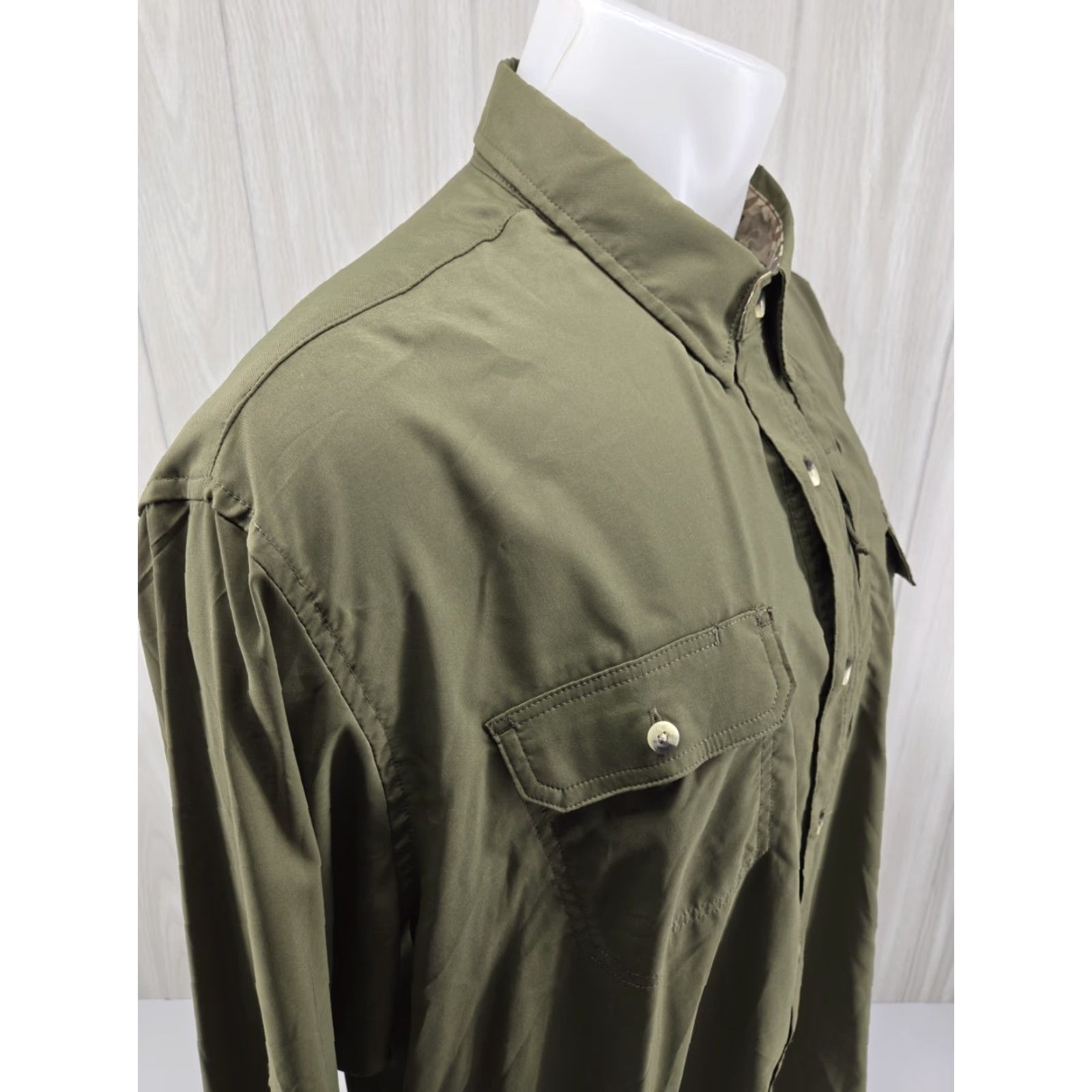 Vintage Ducks Unlimited Shirt Button Up Long Sleeve Lightweight Stretch Green Men's 2XL Size US XXL / EU 58 / 5 - 6 Thumbnail
