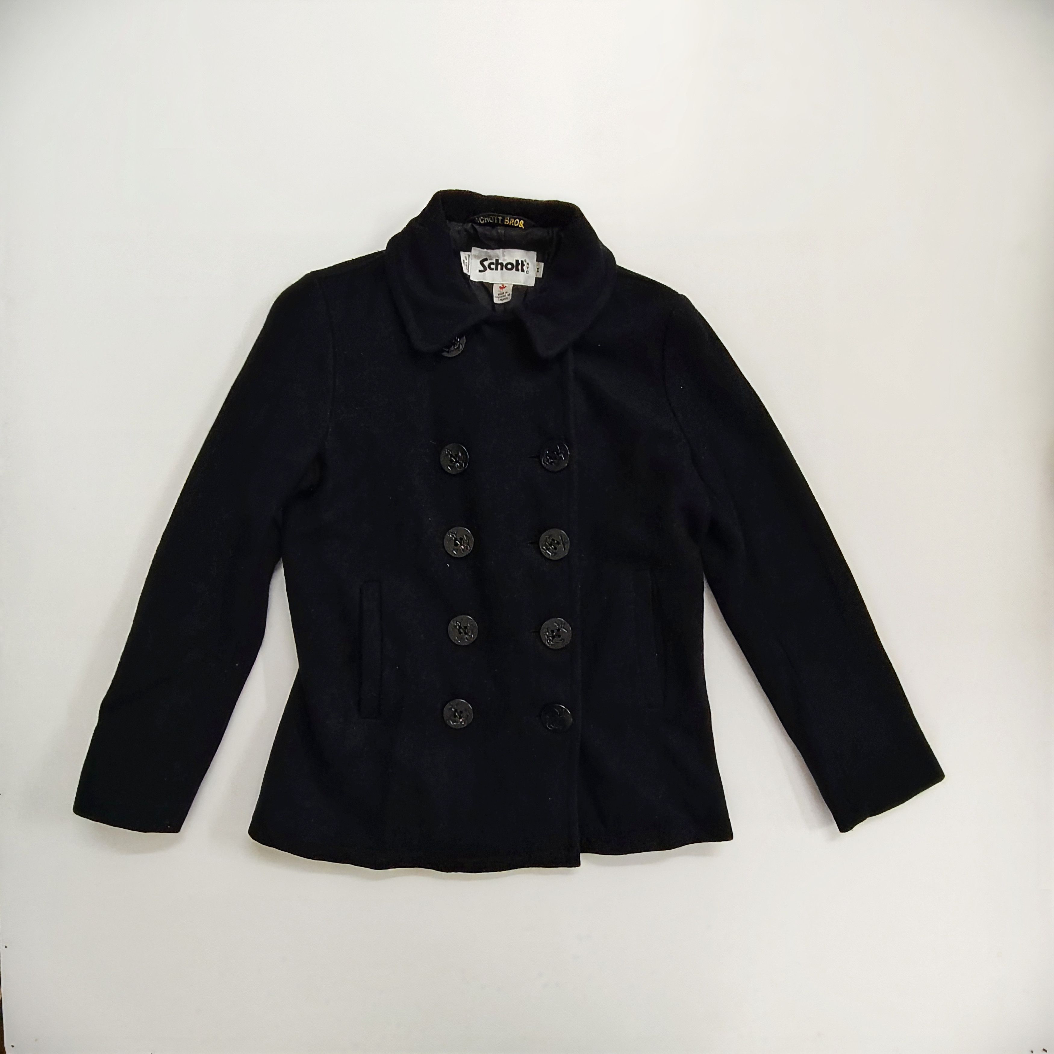 Schott Schott X Earth Music & Ecology Pea Coat #J1 Size S / US 4 / IT 40 - 1 Thumbnail