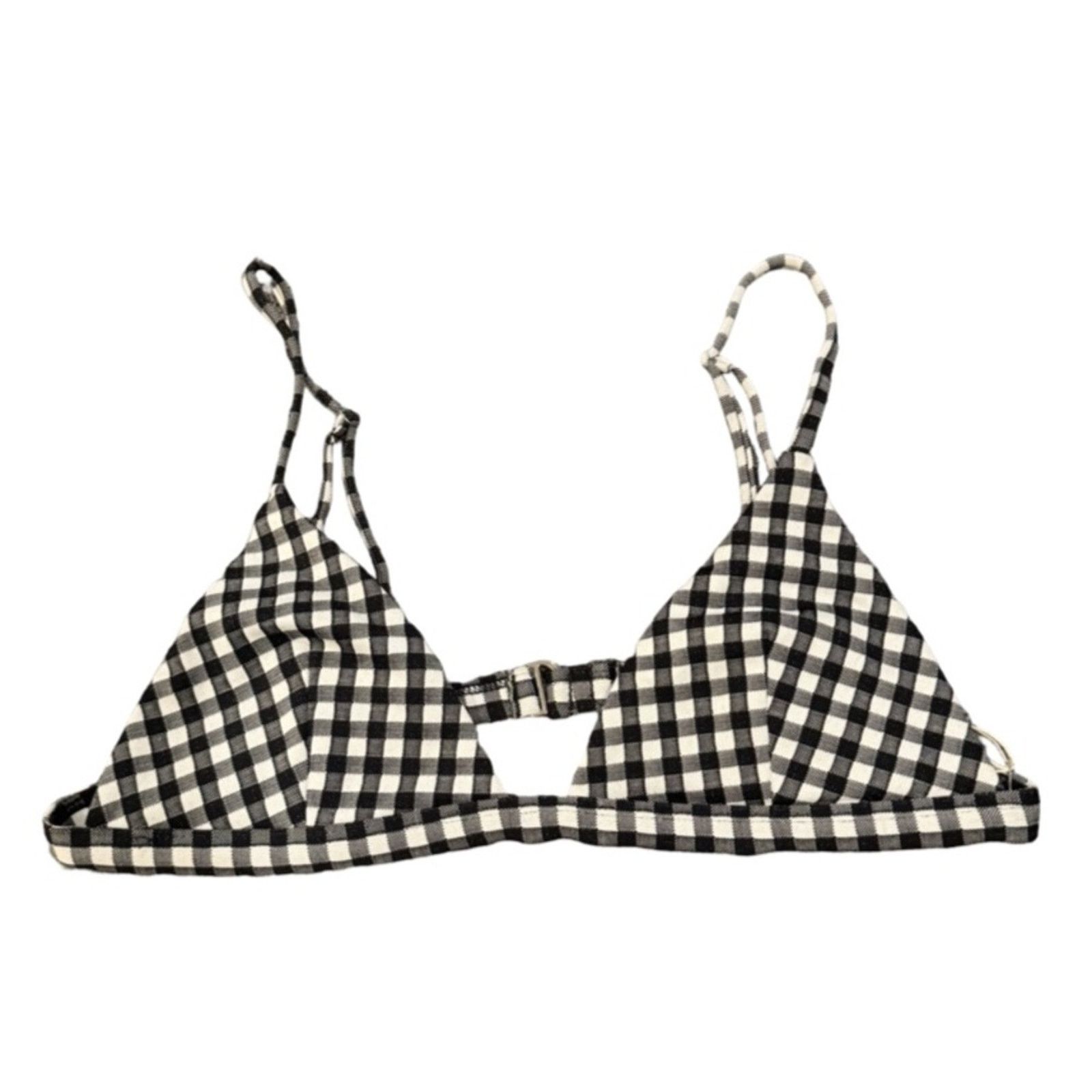 Mara Hoffman Mara Hoffman Gingham Astrid Triangle Bikini Top - Size XL Size ONE SIZE - 2 Thumbnail