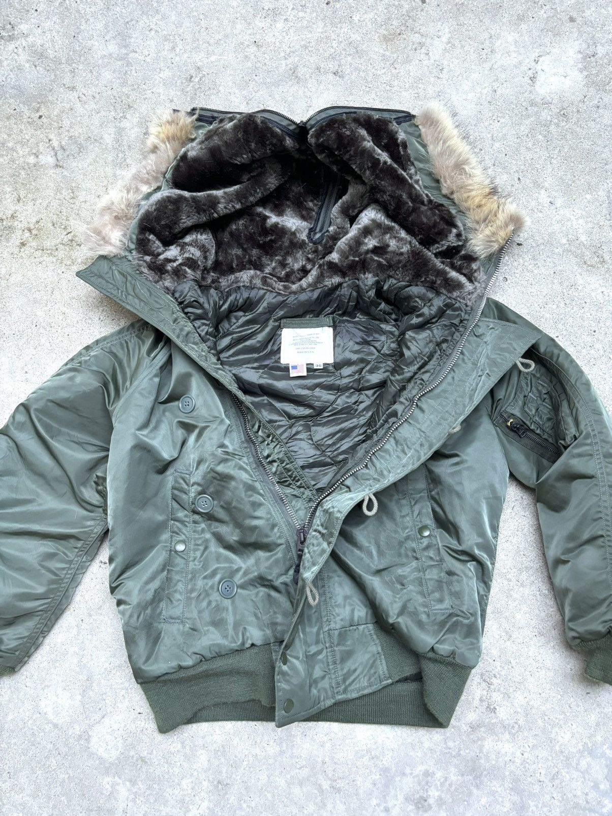Alpha Industries Vintage Fur Bomber Jacket N-2B Green Size US M / EU 48-50 / 2 - 7 Thumbnail