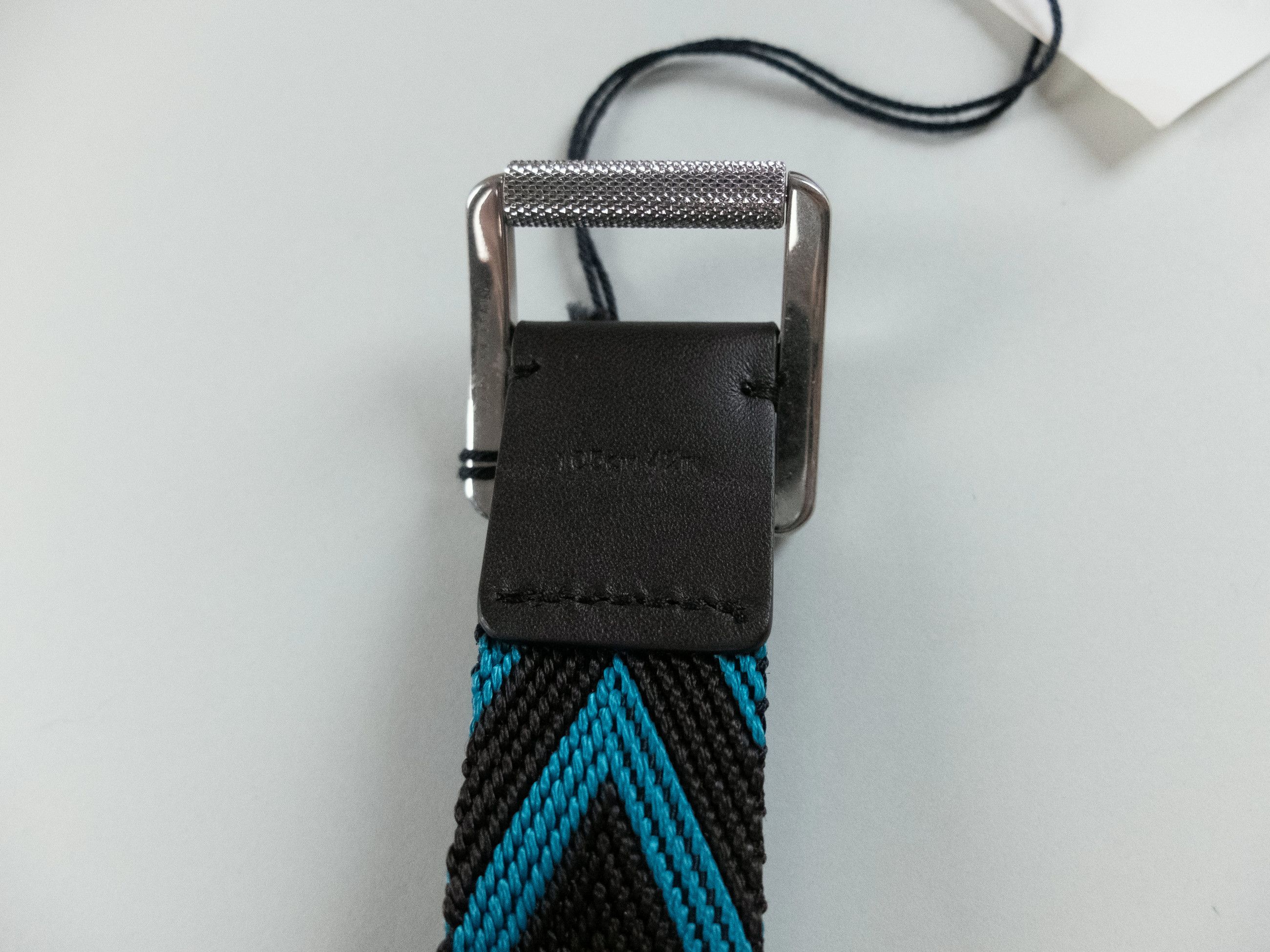 Bottega Veneta BOTTEGA VENETA fondant & blue chevron woven fabric belt 105 Size 40 - 8 Thumbnail