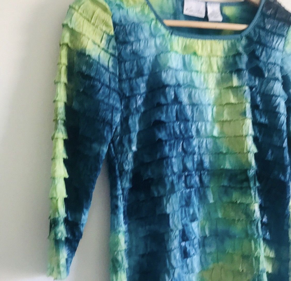 Other KIM ROGERS RUFFLED LAYERED BLOUSE TOP SZ S Size S / US 4 / IT 40 - 3 Thumbnail