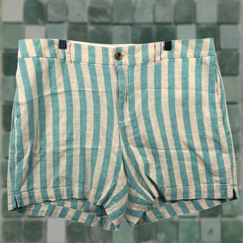 Old Navy Old Navy Striped Linen Blend Shorts Women 16 Blue Nautical Summer Beach Casual Vacation Preppy Size 27" / US 4 / IT 40 - 1 Thumbnail