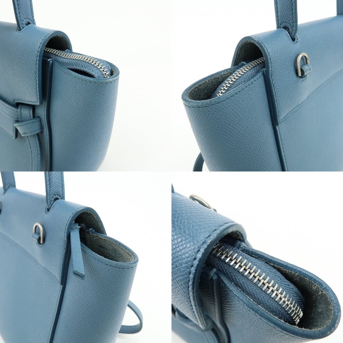 Celine Celine Mini Belt Bag Calfskin Top Handle Blue Size ONE SIZE - 6 Thumbnail