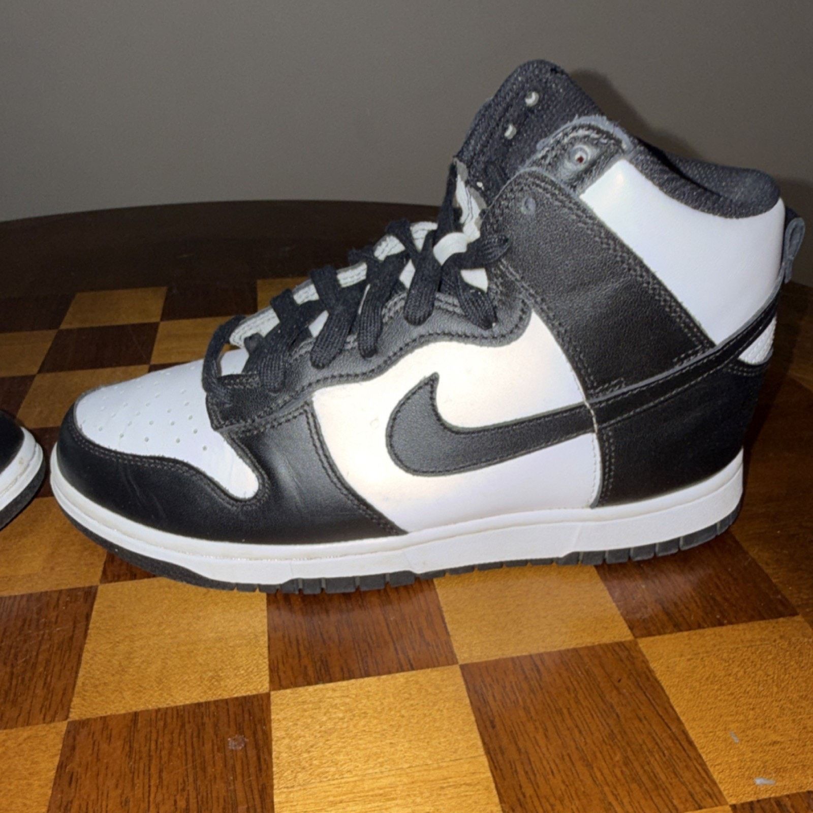 Nike Nike Dunk High Black White Men's PANDA Leather 2022 High Top Size US 8 / EU 41 - 5 Thumbnail