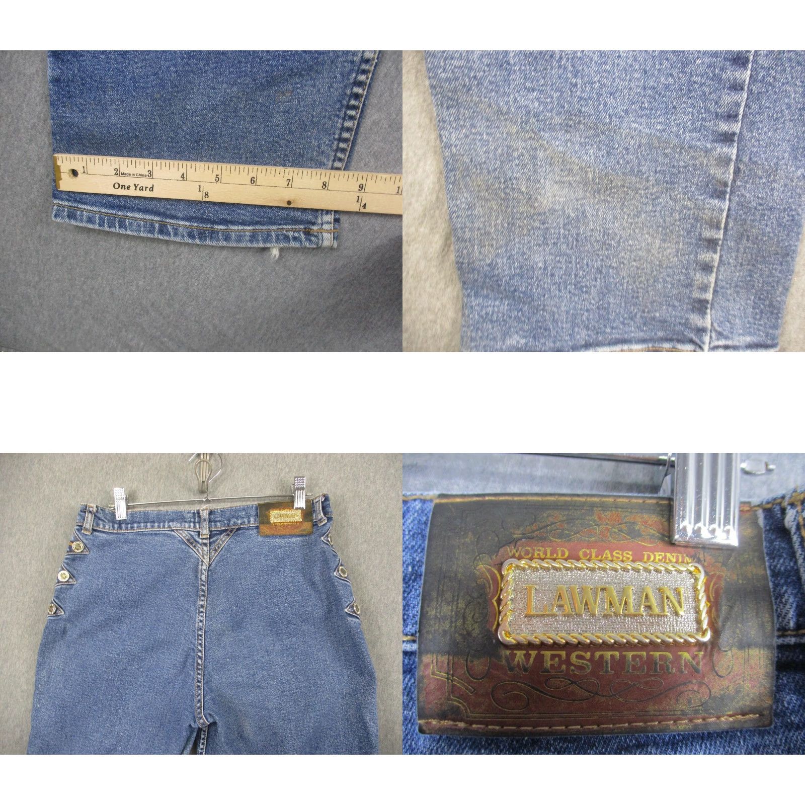 Denime VINTAGE Lawman Jeans Womens 9/10 Blue Relaxed Fit Western Cowboy Denim 90s Size 30" / US 8 / IT 44 - 8 Thumbnail