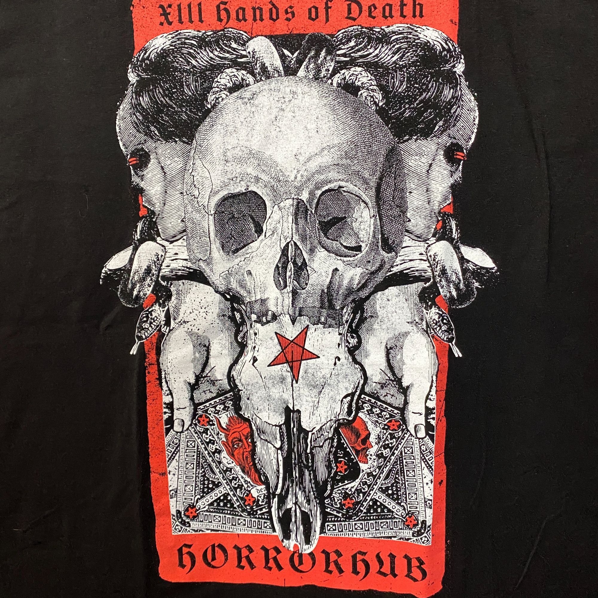 Other Horror Hub Hands Of Death Tarot Card Graphic Design T-Shirt Size US XL / EU 56 / 4 - 2 Thumbnail