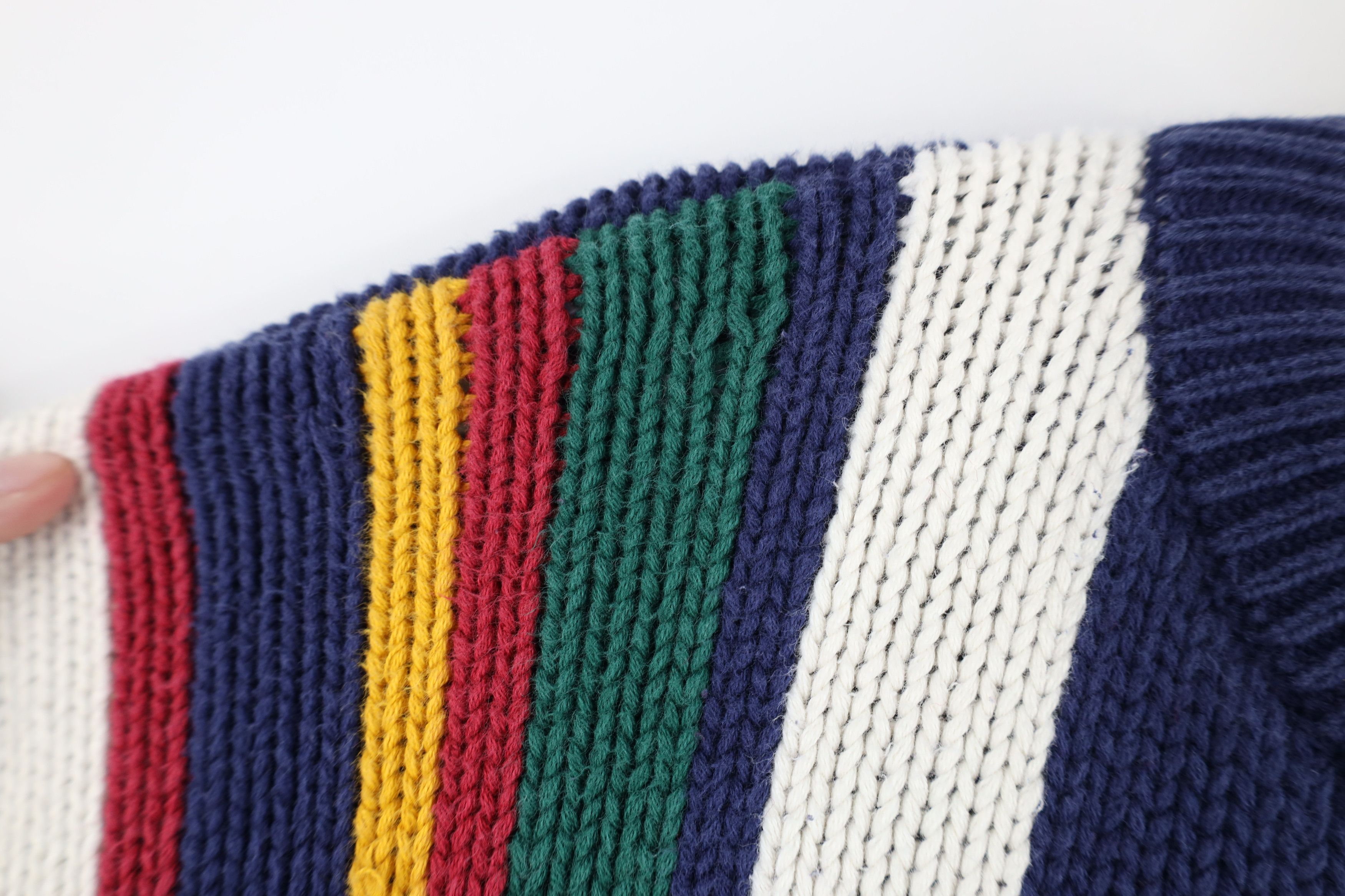 Vintage Vintage 90s Streetwear Rainbow Striped Cotton Knit Sweater Size US XL / EU 56 / 4 - 7 Thumbnail