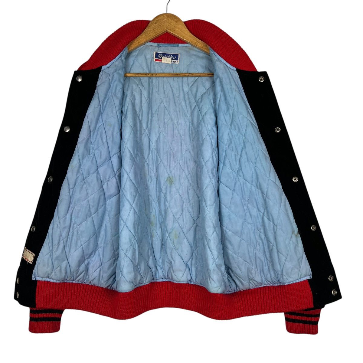 Mizuno 🔥 VINTAGE MIZUNO WORLDWIN VELVET BOMBER STADIUM JACKET Size US L / EU 52-54 / 3 - 8 Thumbnail