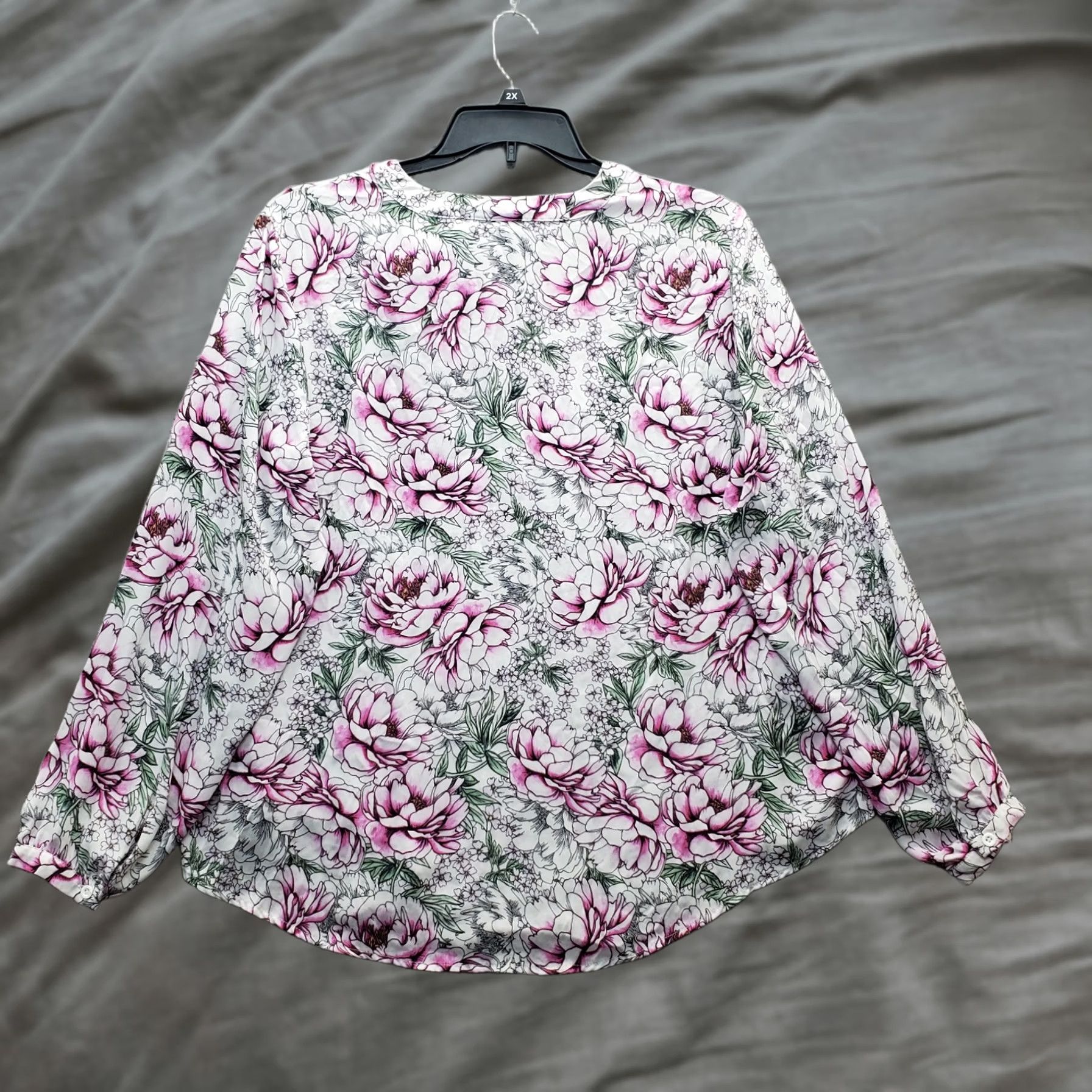 Torrid Torrid Blouse Womens Size 2 Multicolor Floral Long Sleeve Balloon Sleeve Pullover Crew Neck Shirt Size XS / US 0-2 / IT 36-38 - 1 Thumbnail