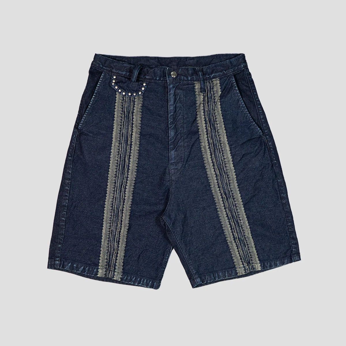 Kapital Kapital 12OZ YAGASURI JACQUARD DENIM SHORTS size 3 Size US 34 / EU 50 - 1 Thumbnail