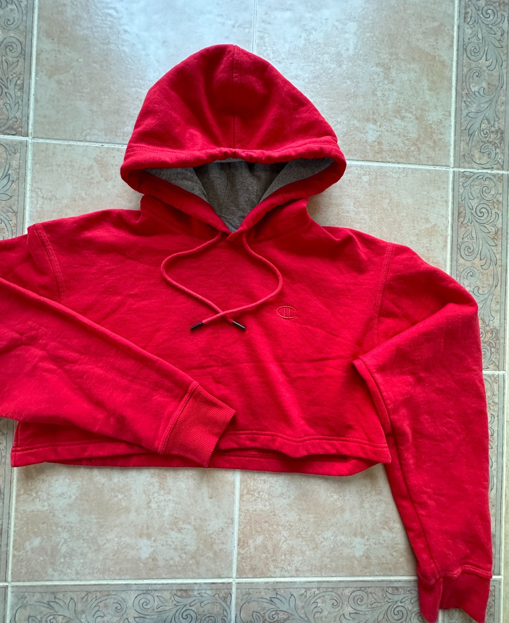 Champion red hoodie women's sale