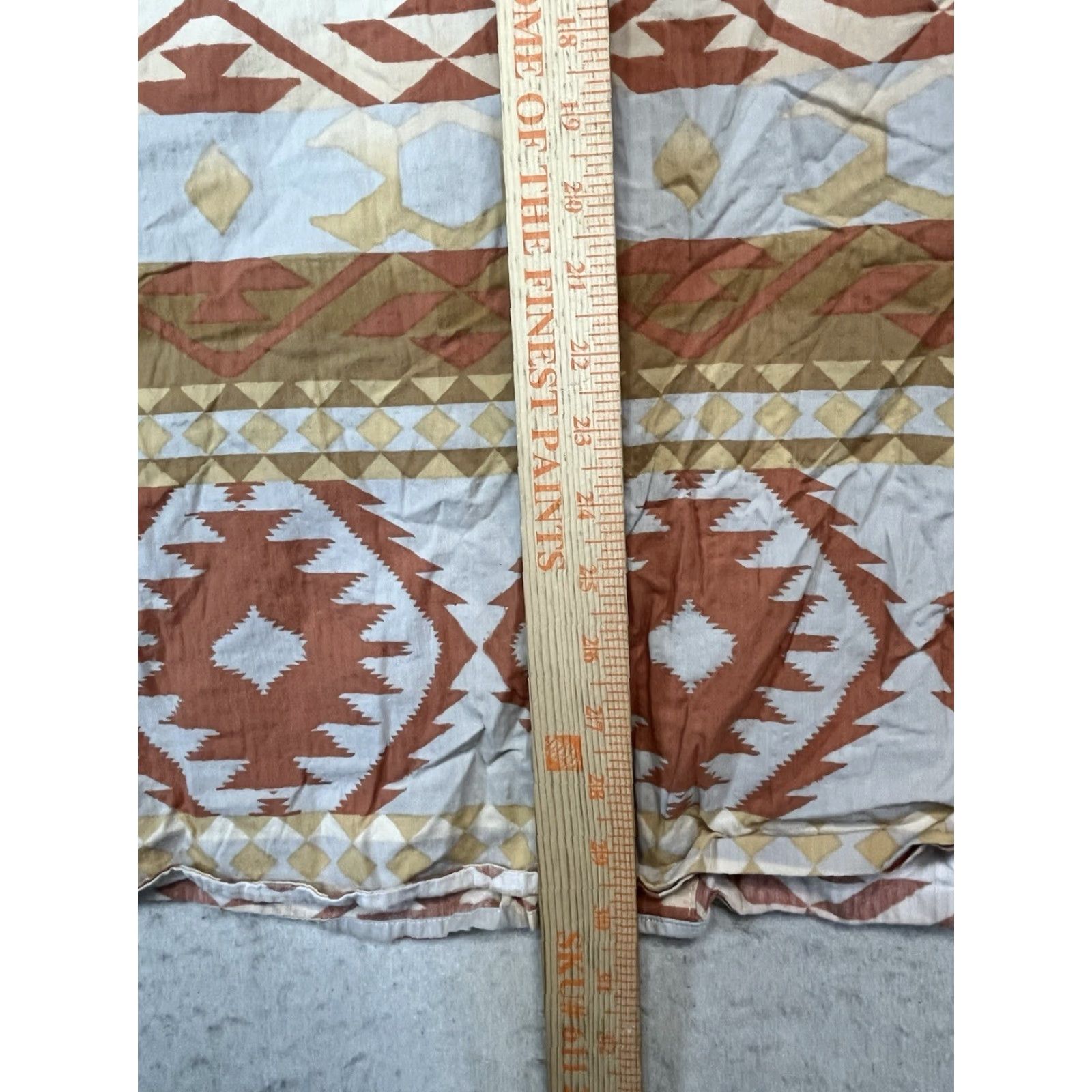 Frye Frye Button-Up Shirt Men 2XL Orange Cream Tan South West Print Short Sleeve Geometric Button-Front Western Casual Travel Size US 39 - 4 Thumbnail