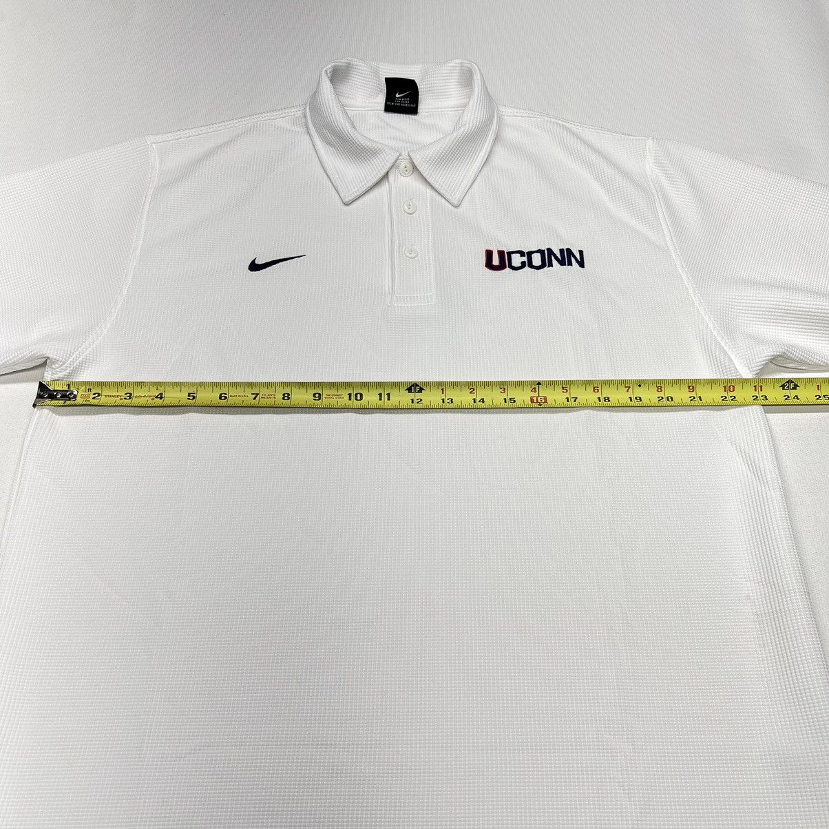 NCAA × Nike × Vintage VTG Nike Polo Shirt White UCONN Dri-Fit Elite Waffle Y2K Size US L / EU 52-54 / 3 - 20 Thumbnail