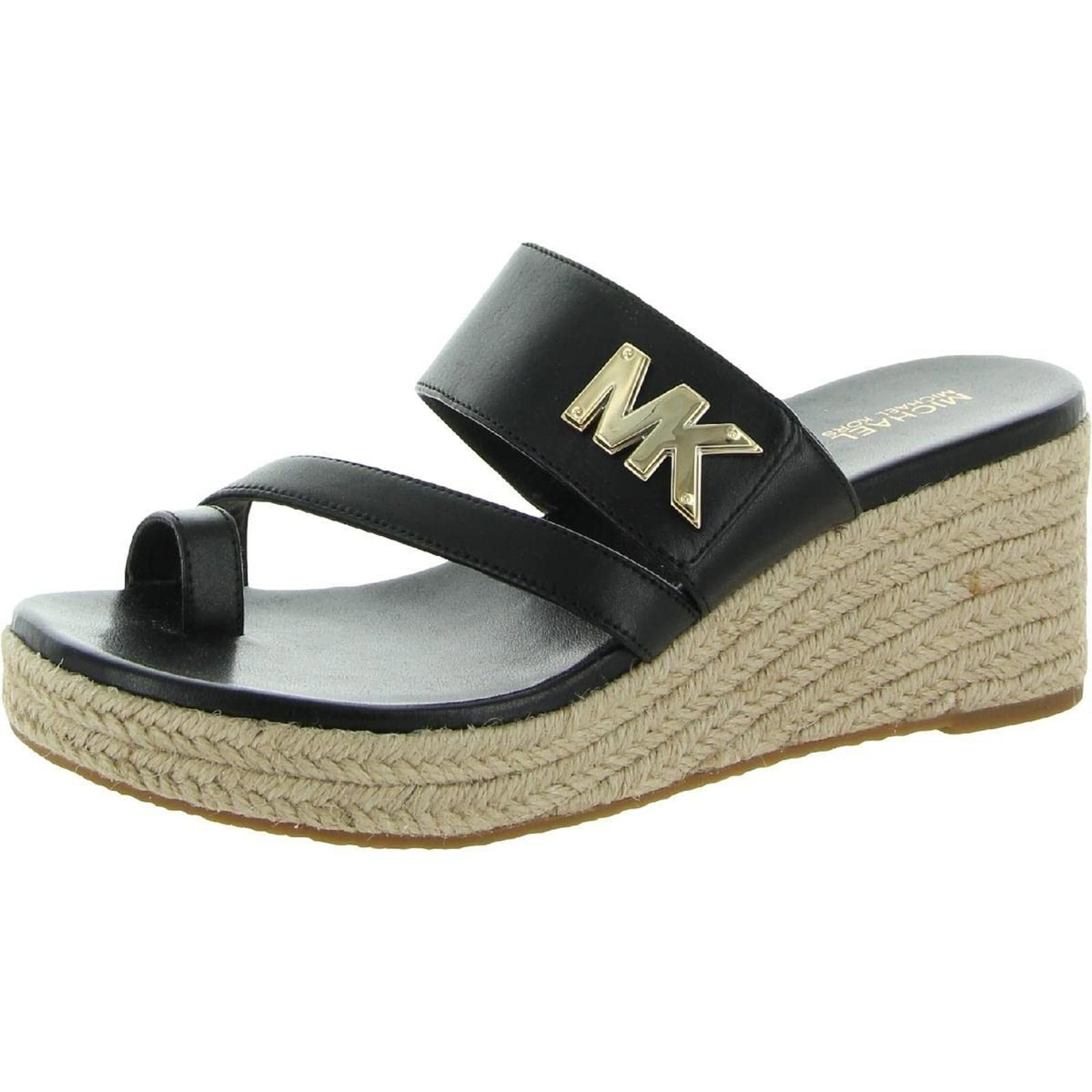 Michael Kors Michael Kors Women's Sidney Mid Wedge Black 9 M Black NEW Size US 9 / IT 39 - 1 Thumbnail