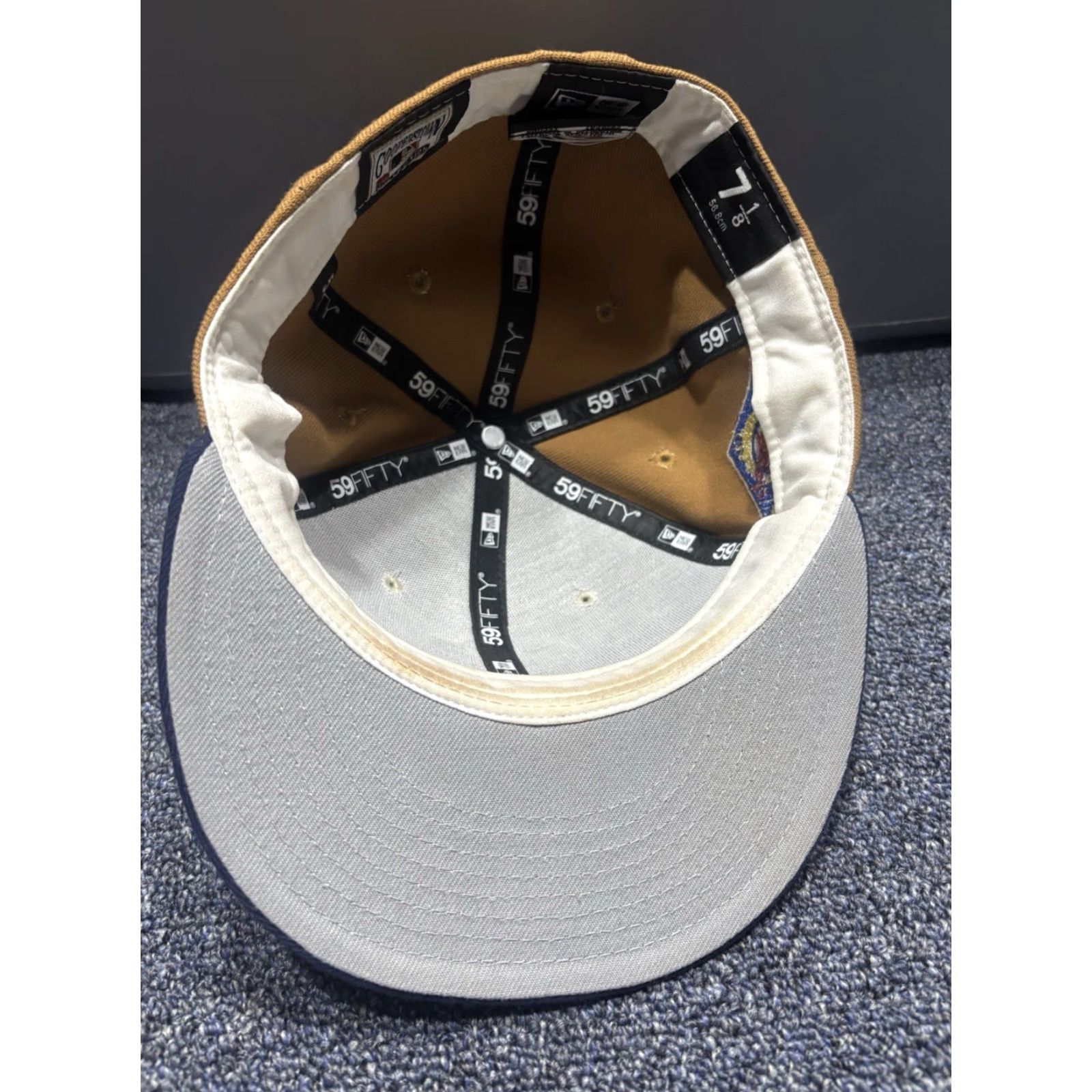 New Era Texas Rangers Hat Arlington Stadium Patch New Era 7 1/8 Chrome White / Peanut / Gray UV Brown White Solid Baseball Cap Unisex Adults Mens Womens Size ONE SIZE - 4 Thumbnail