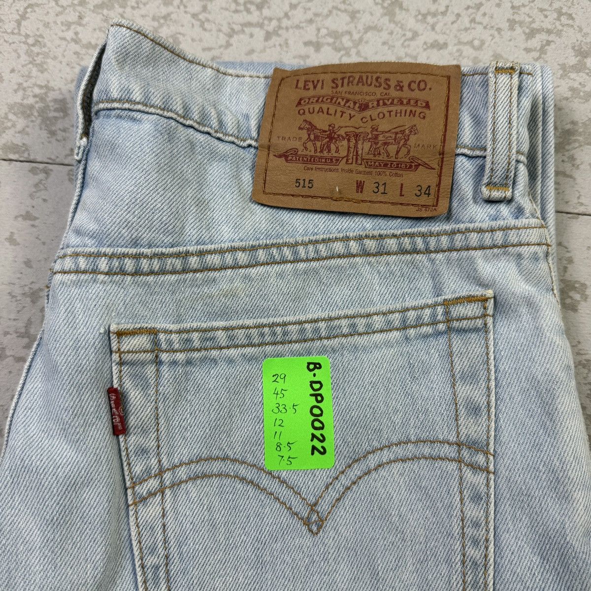 Levi's × Vintage 💥Vintage 90s Levis 515 Sick Blue Wash Denim Pant Size US 29 - 13 Thumbnail