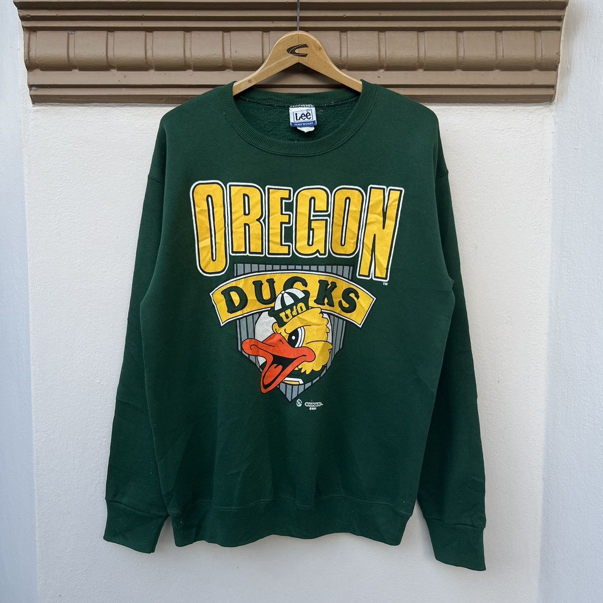 image of Collegiate x Nfl 90's University Of Oregon Oregon Ducks Football Team Crewneck in Green (Size Large