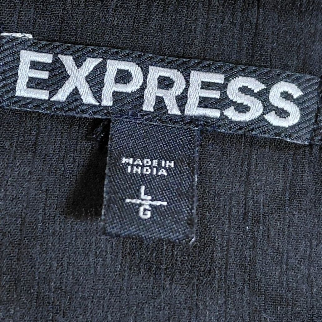 Express Express Studded Tank Top Black Solid Knit Size L Size L / US 10 / IT 46 - 4 Thumbnail