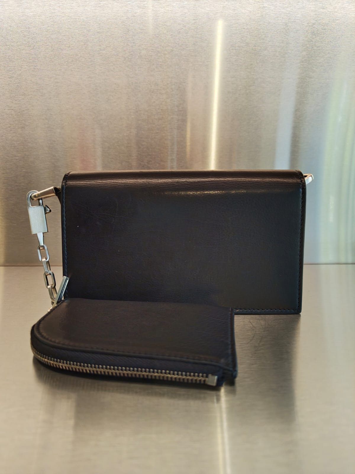 Rick Owens Mini Griffin Leather Clutch Black Size ONE SIZE - 3 Thumbnail