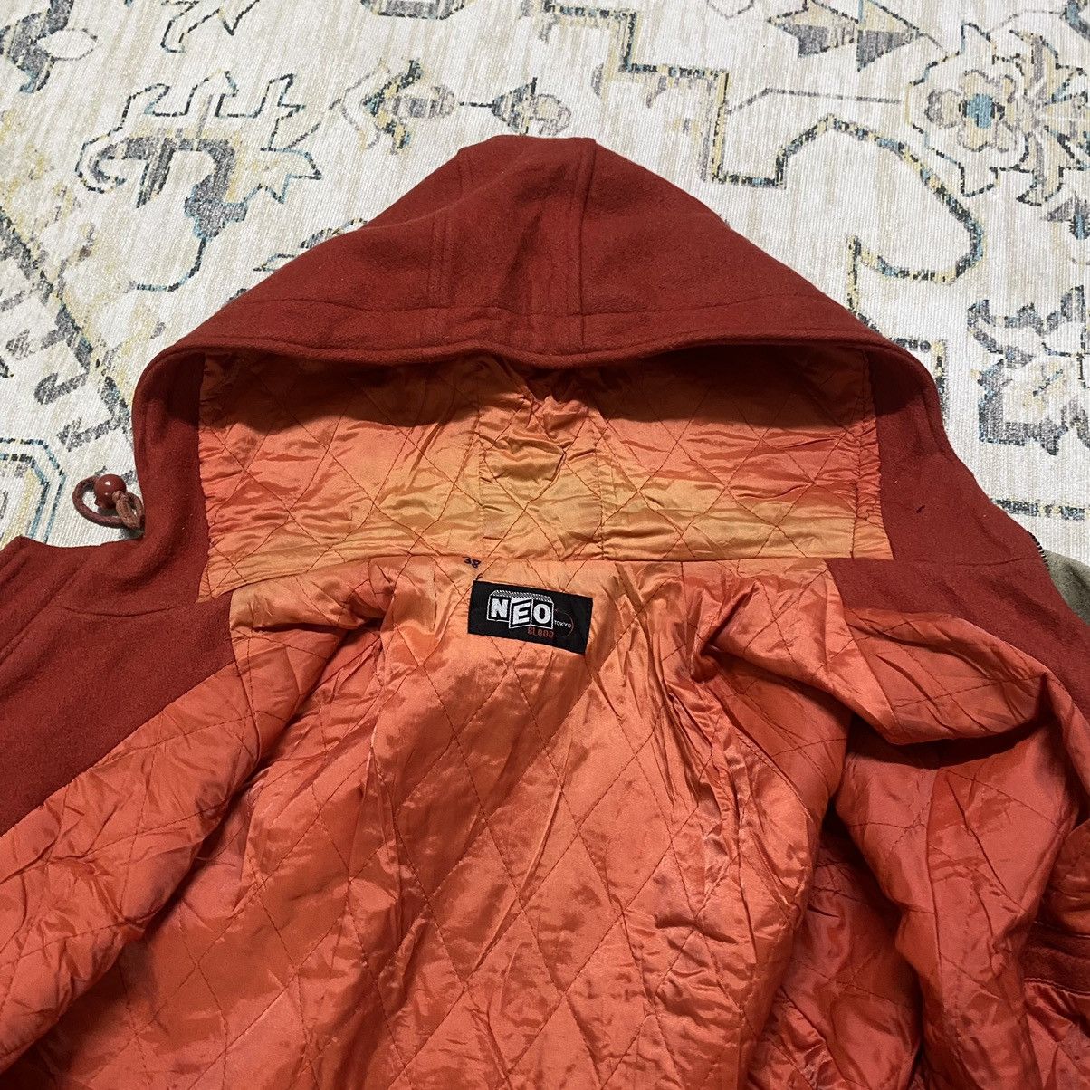 Japanese Brand Vintage NEO BLOOD TOKYO Varsity Hooded Suede Leather Jacket Size US L / EU 52-54 / 3 - 15 Thumbnail