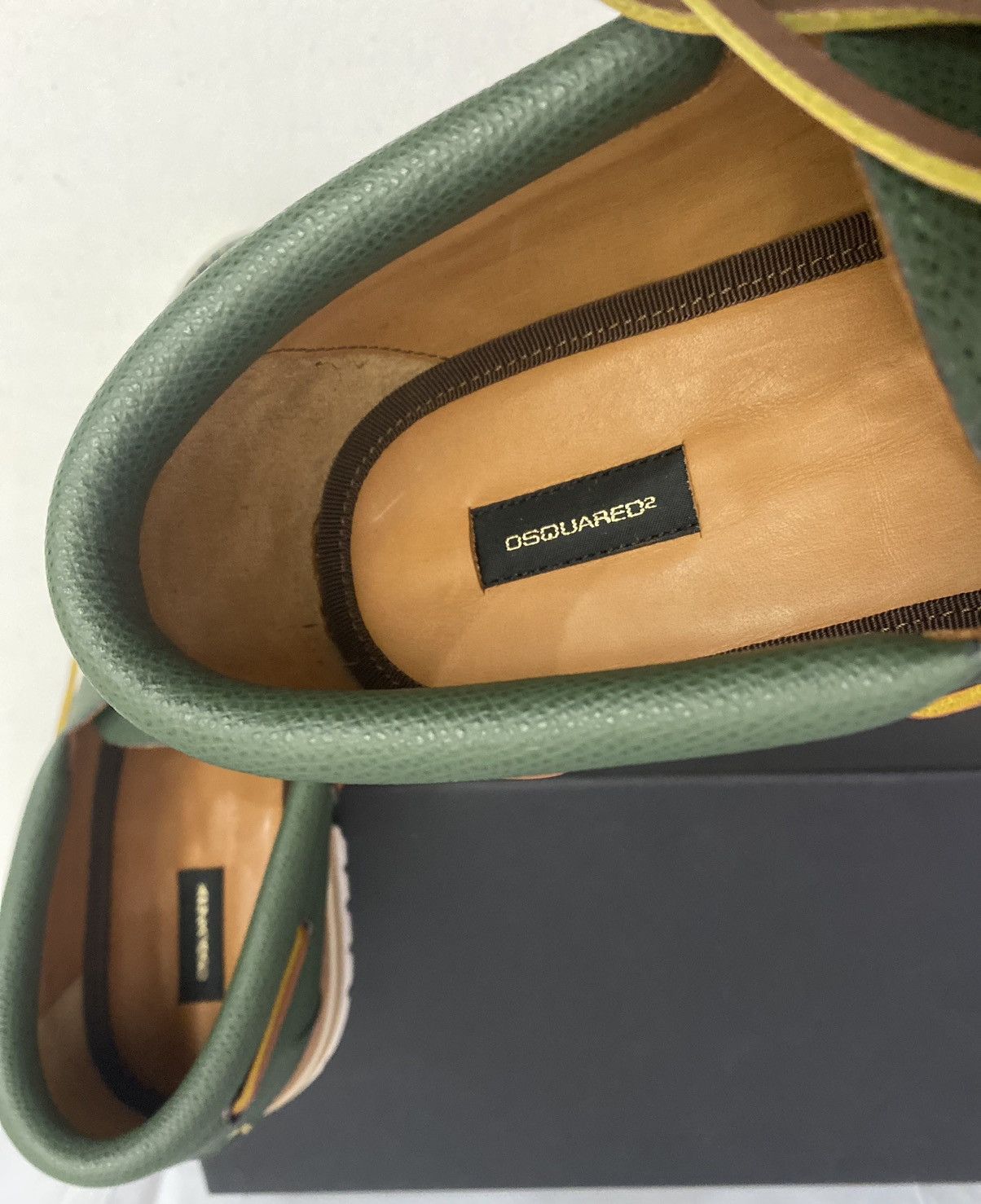 Dsquared2 Dsquared2 🇮🇹 Forest Green Leather Handmade Boat Shoes 9 NEW Size US 9 / EU 42 - 2 Thumbnail