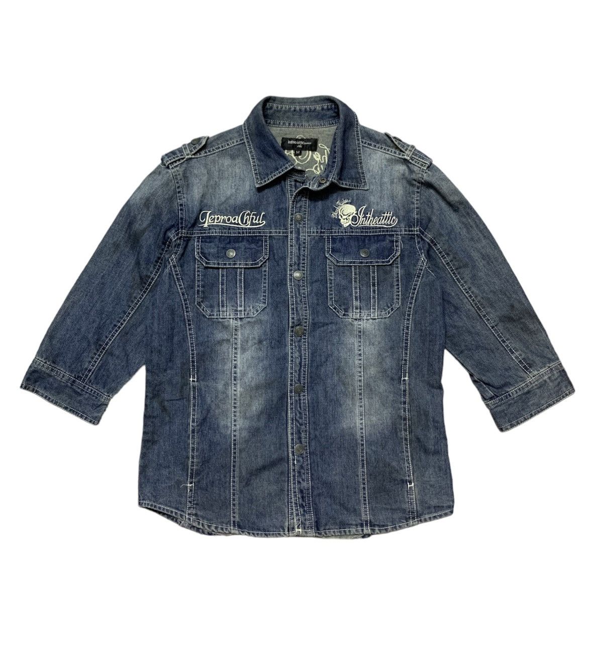 In The Attic In the Attic Washed Dirty Denim Shirt Share Spirit Goa LGB Size US M / EU 48-50 / 2 - 1 Thumbnail