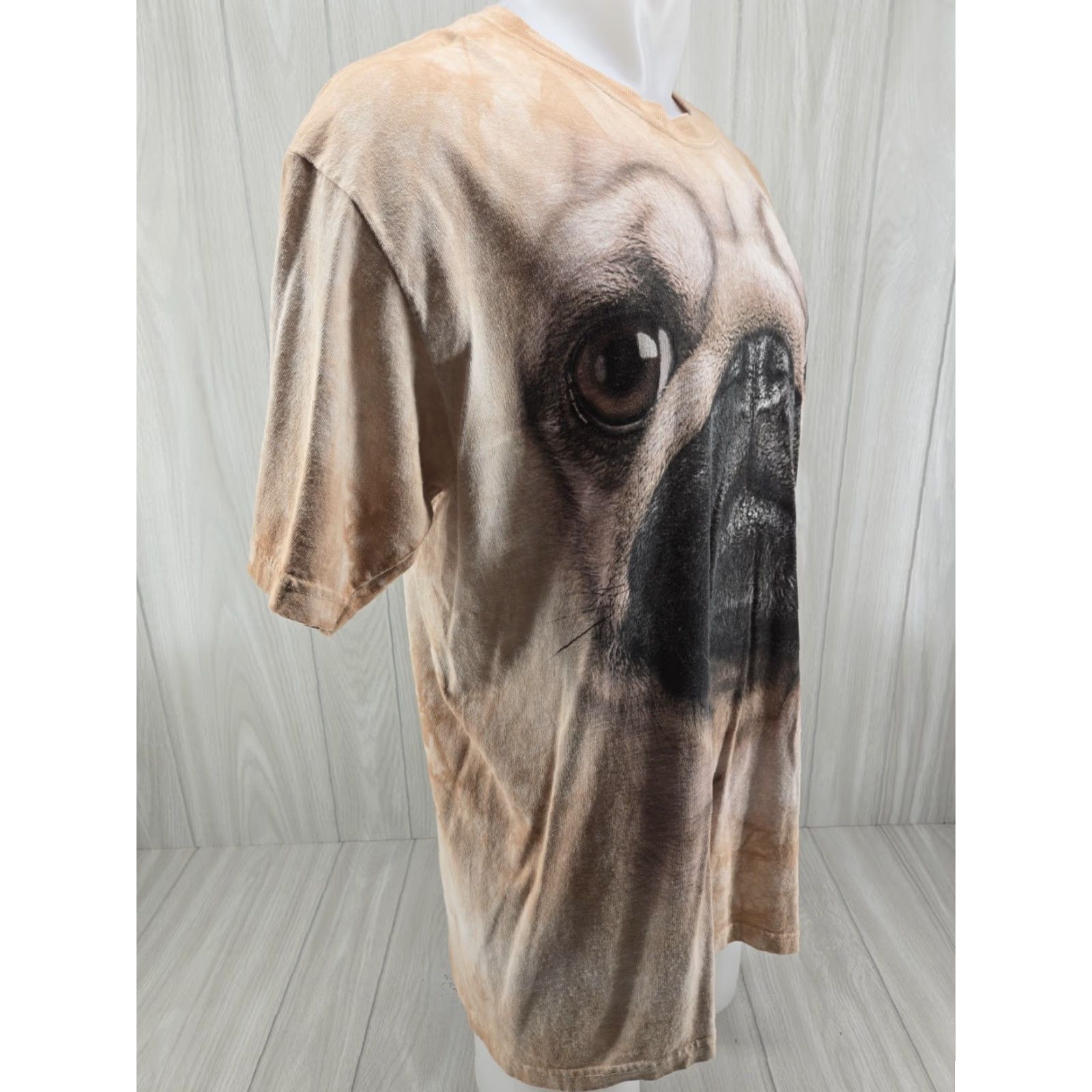 The Mountain The Mountain Graphic Tee Pug Face Dog T-Shirt Large Delta Downs Logo Mens L Brown Cotton Knit Short Sleeve Crew Neck Size US L / EU 52-54 / 3 - 7 Thumbnail