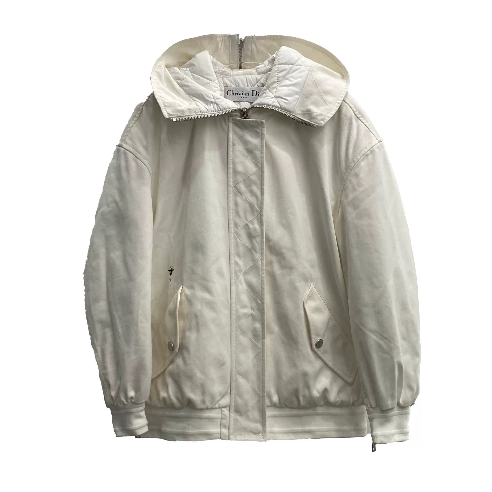 Dior Dior White Bee Embroidery Zip Hood Jacket Size XS / US 0-2 / IT 36-38 - 1 Thumbnail