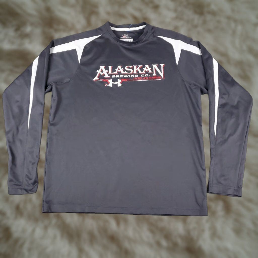 Under Armour Under Armour T Shirt Mens Medium Gray Alaskan Brewing Pullover Long Sleeve Crew Neck Logo Size US M / EU 48-50 / 2 - 1 Thumbnail