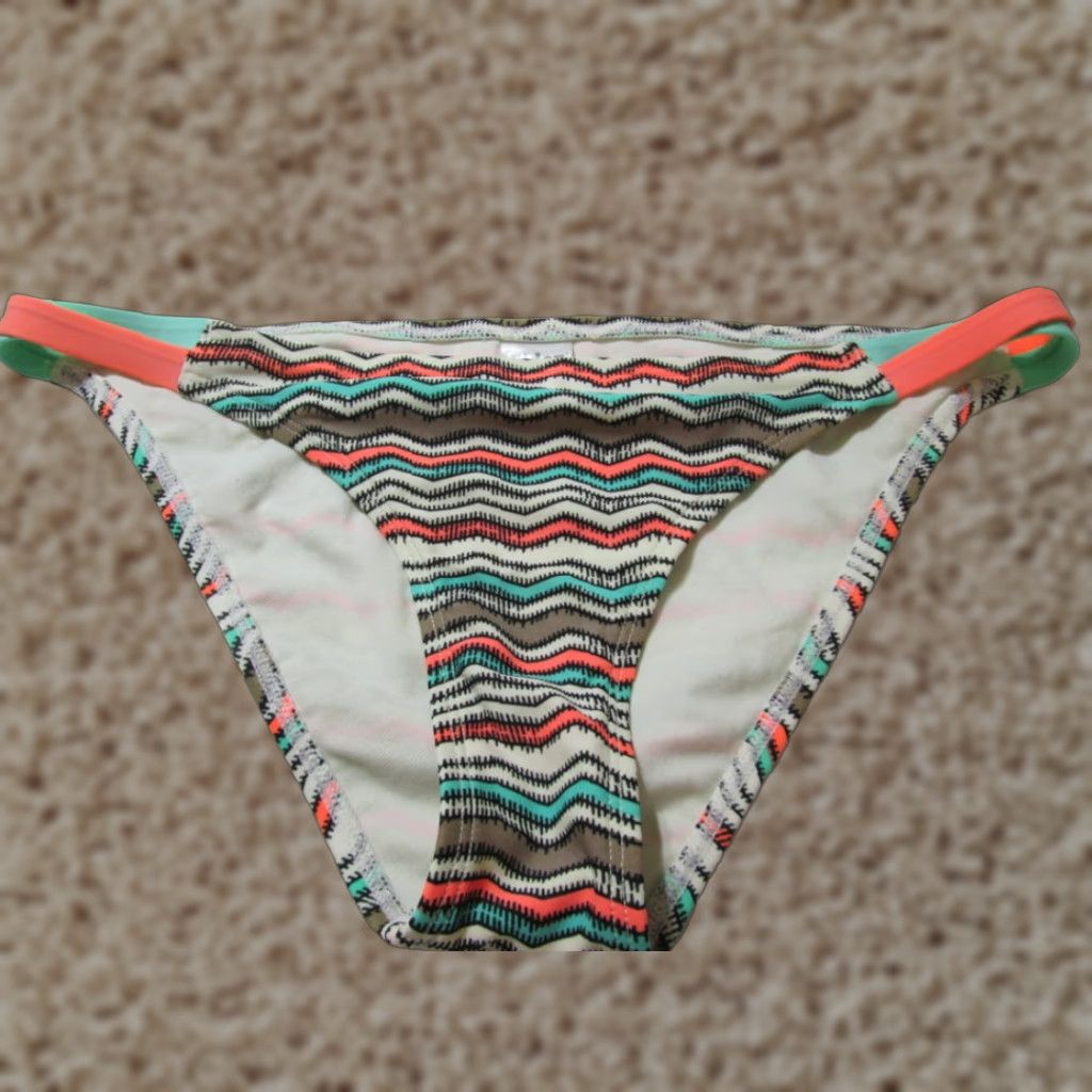Swims Eidon Womens Bottom Cheeky Straps Side White Gray Stripe Bikini S Size 28" / US 6 / IT 42 - 1 Thumbnail