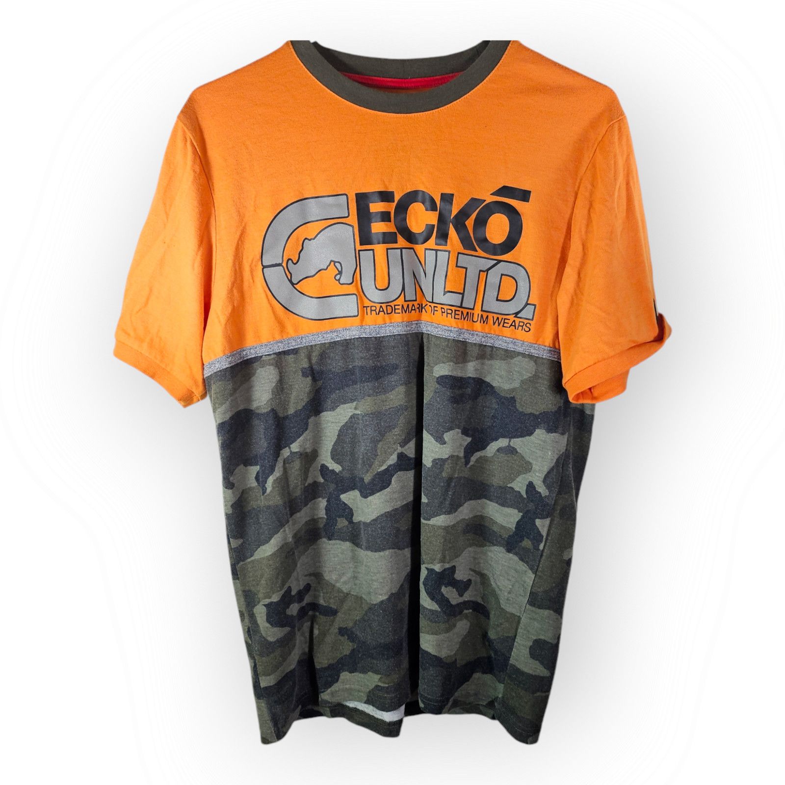 Ecko Unltd. Ecko Unltd. Men's Small Orange and Gray Camo Short Sleeved Size US S / EU 44-46 / 1 - 1 Thumbnail