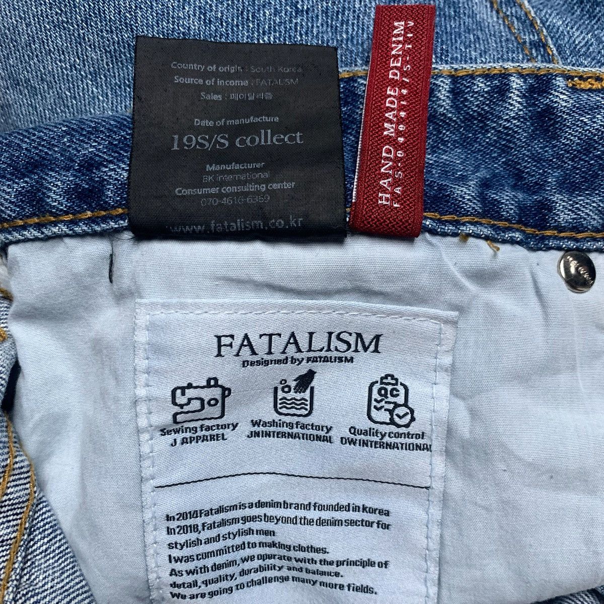 Other Fatalism Denim Jeans Standard Fit Blue Made in Korea Size 46 Size US 33 - 5 Thumbnail