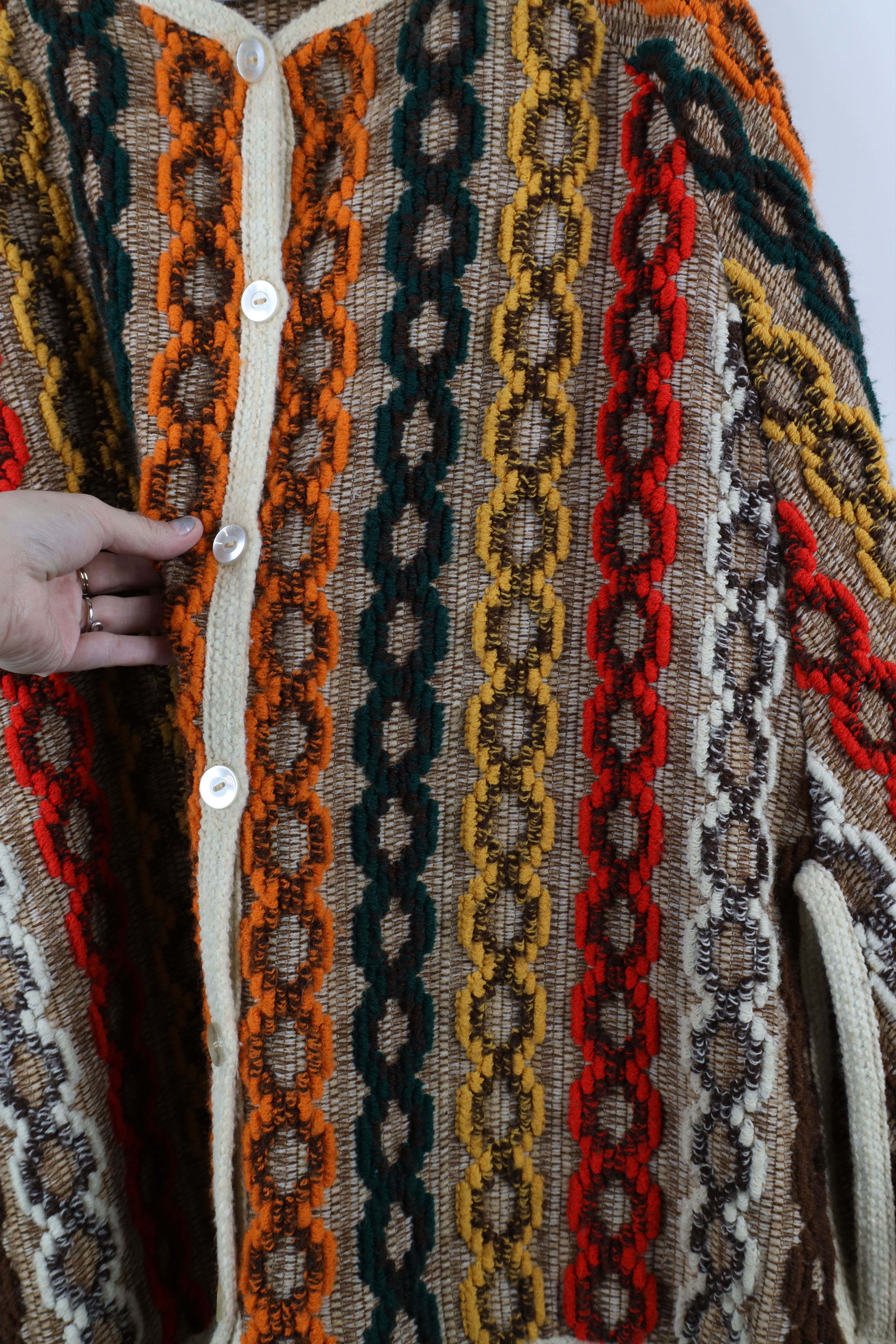 Vintage Vintage 60s 70s Mid Century Modern Sweater Cape Cardigan Size ONE SIZE - 8 Thumbnail