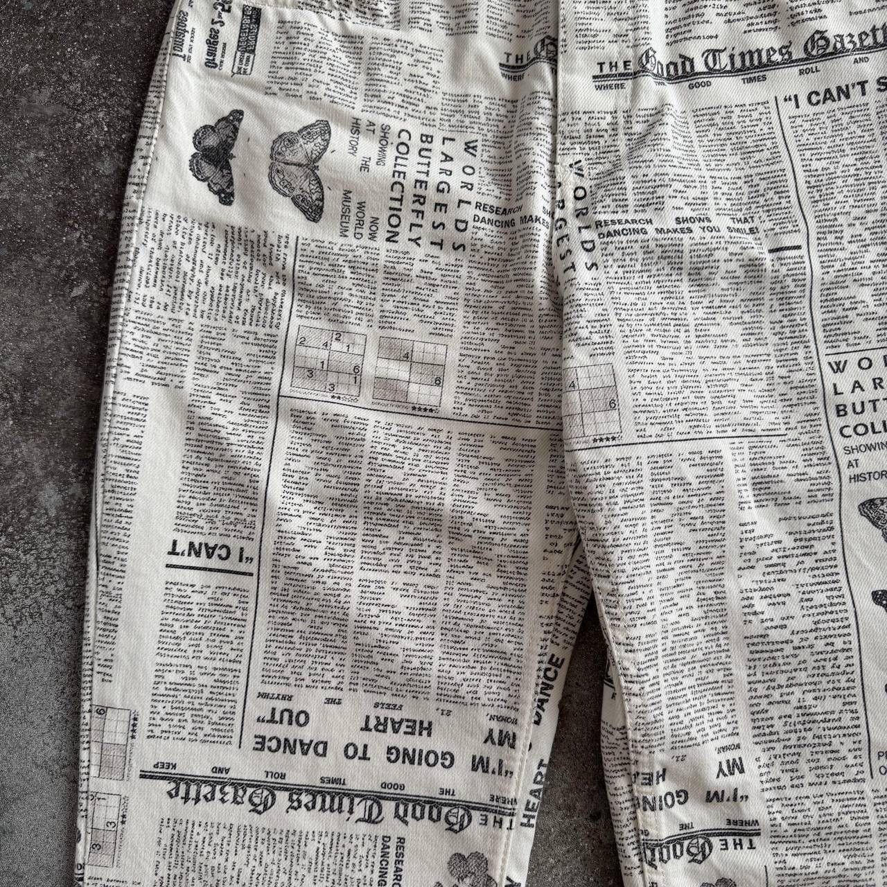 Hysteric Glamour × Japanese Brand × Vintage 2000’s Aesthetic Gazette Printed Jeans (John Galliano style) Size 27" / US 4 / IT 40 - 5 Thumbnail