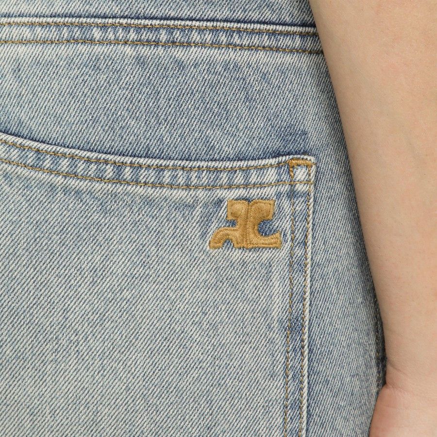 Courreges o1d2blof0824 Washed-Effect Denim Jean in Light Blue Size 27" / US 4 / IT 40 - 5 Thumbnail
