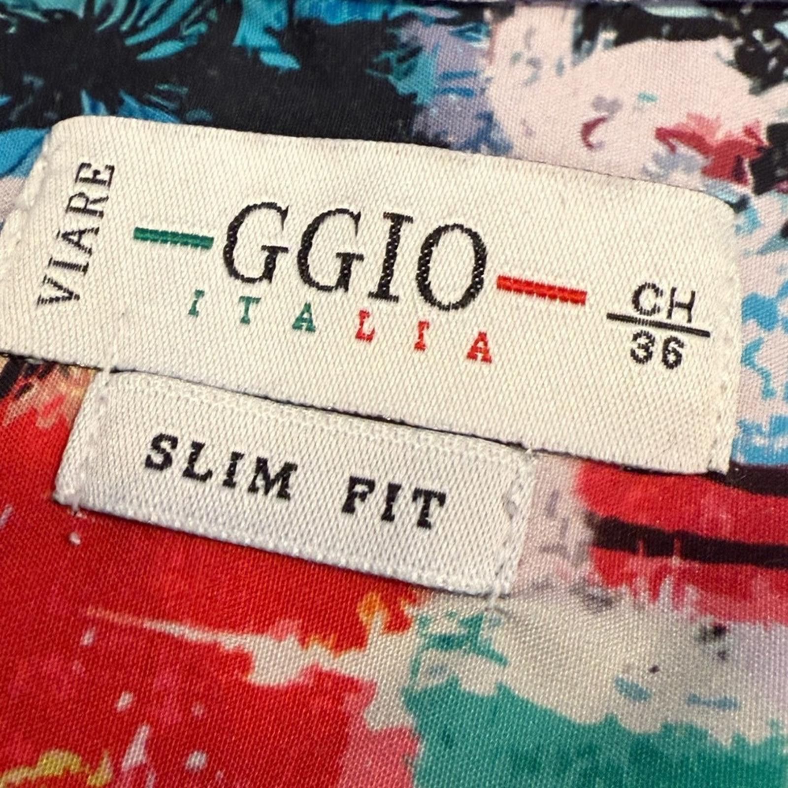 THE GIGI GIGIO Italia tropical palm tree short sleeve shirt 36/SM Size US S / EU 44-46 / 1 - 4 Thumbnail