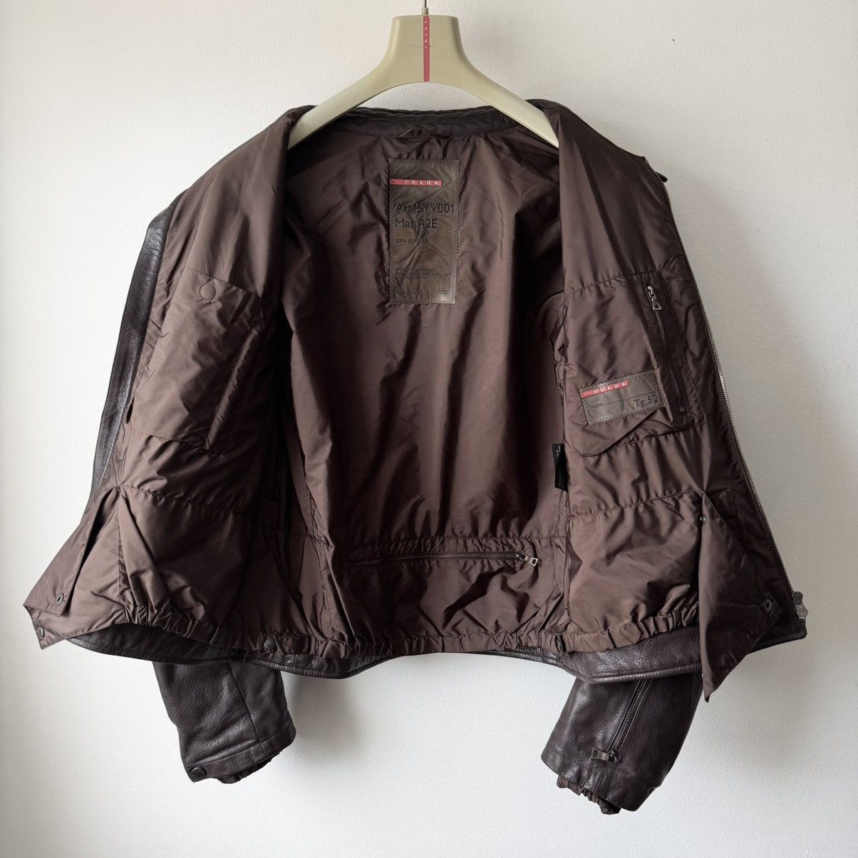 Prada Prada Linea Rossa SS2001 Brown Café Racer Leather Jacket Size US M / EU 48-50 / 2 - 9 Thumbnail