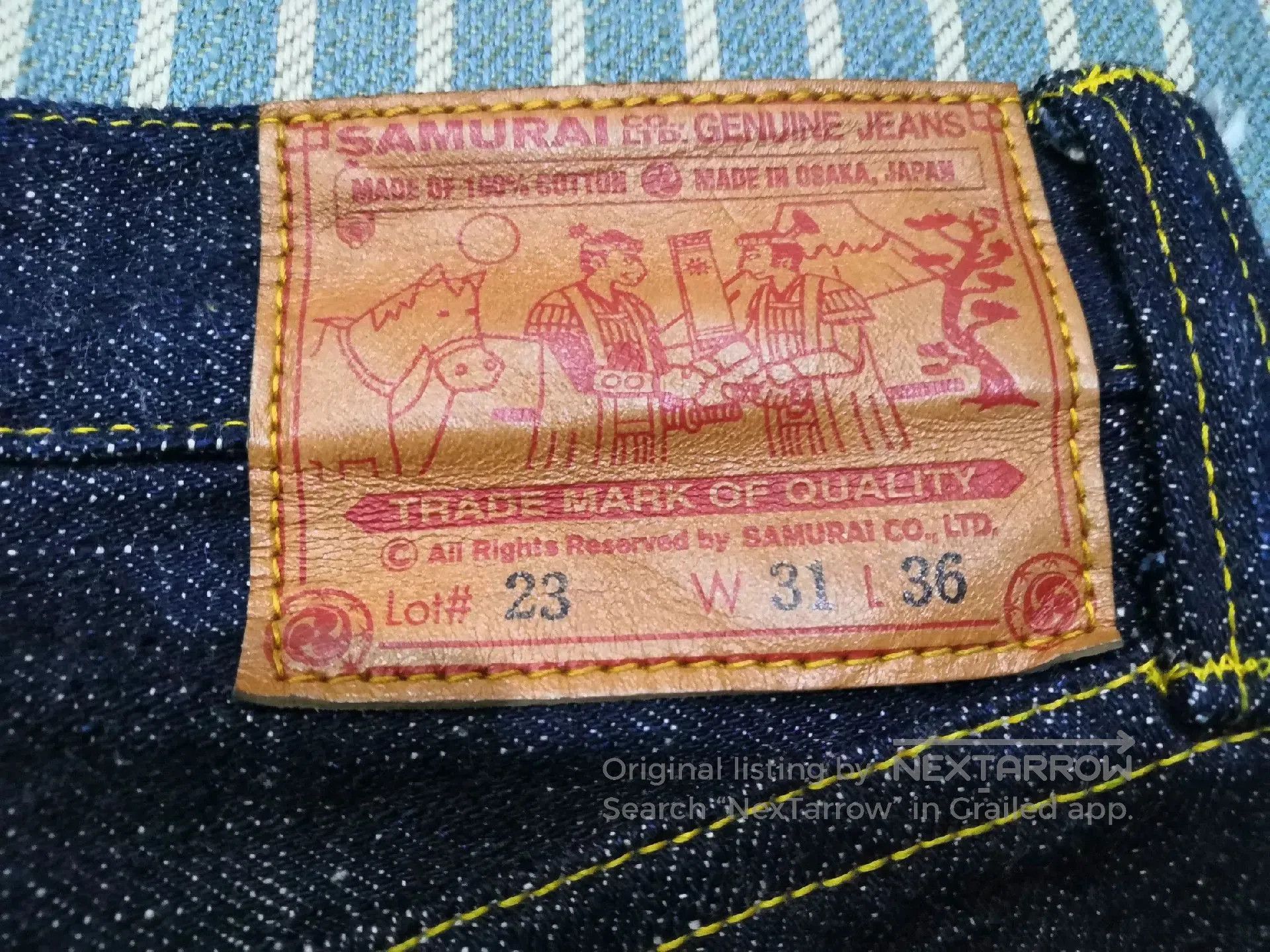 Japanese Brand Samurai vs. Cowboy Jeans for Sale. Size US 31 - 3 Thumbnail