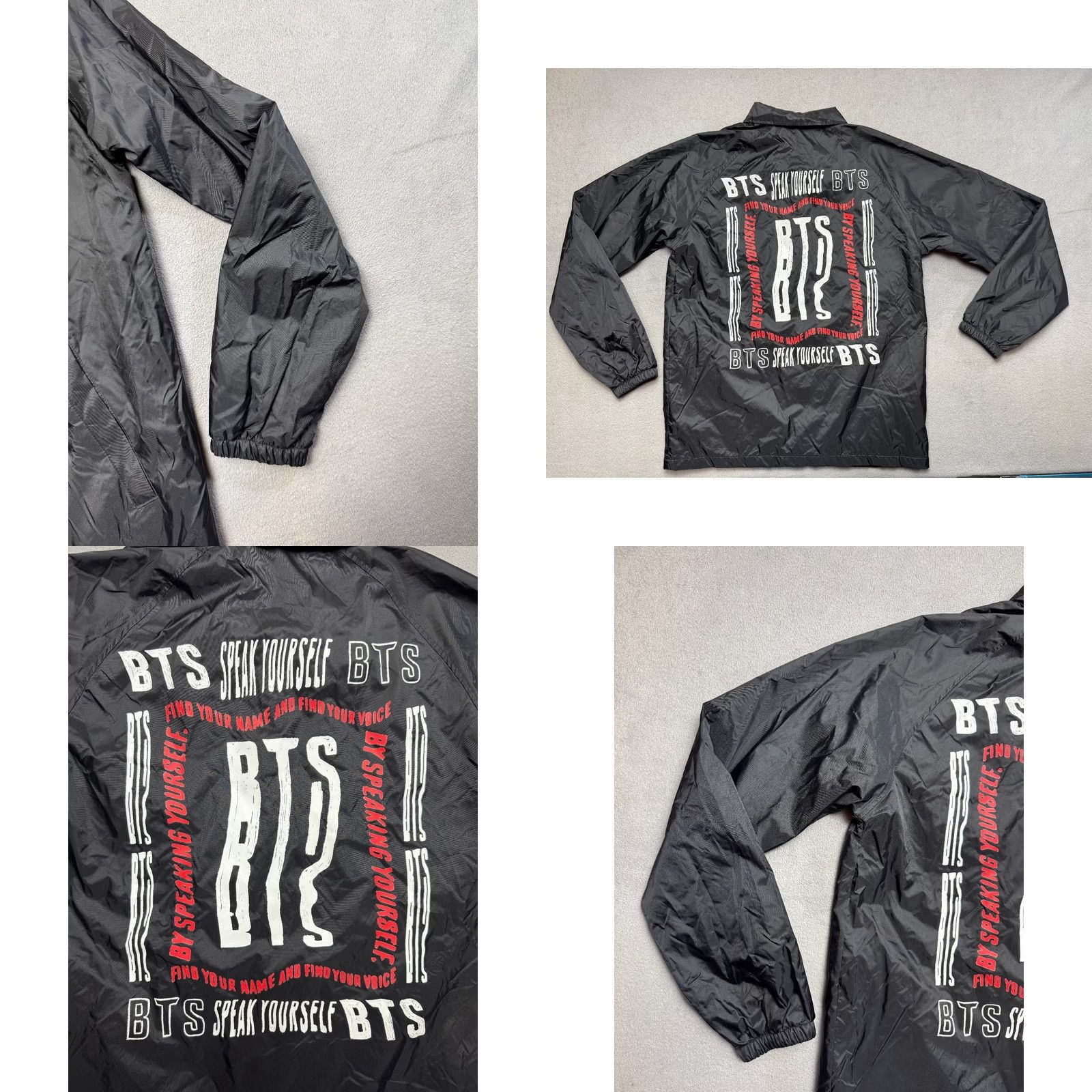 Vintage BTS Speak Yourself Bomber Jacket Snap Buttons Mens S Black Beimar Size US S / EU 44-46 / 1 - 9 Thumbnail