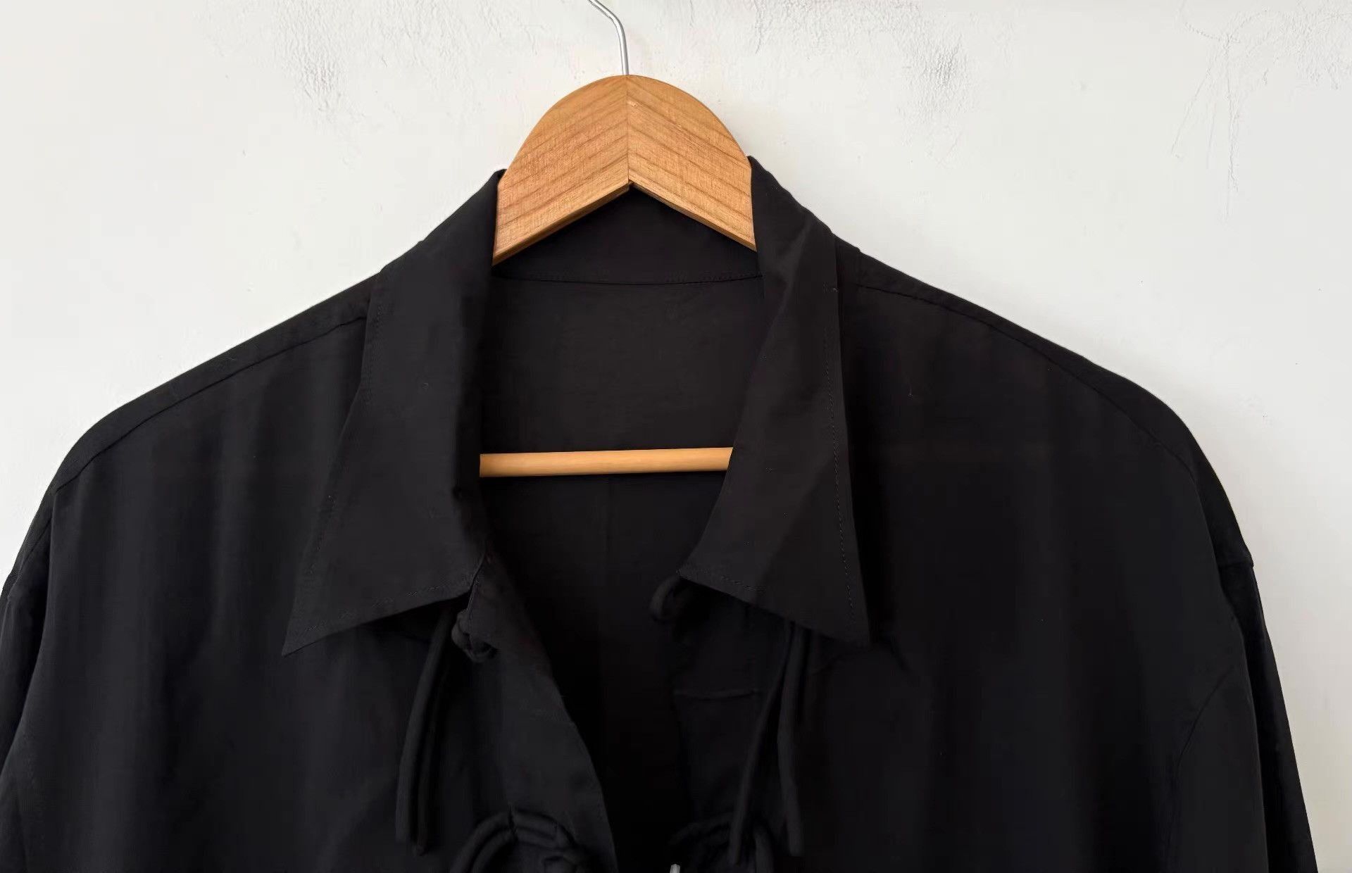 Yohji Yamamoto Black Long Sleeve Button-Up Shirt Size US L / EU 52-54 / 3 - 3 Thumbnail