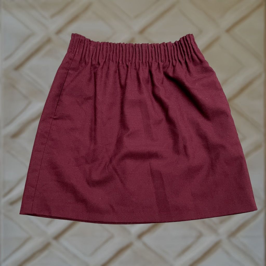 J.Crew J.Crew Wool Blend Pleated Pencil Skirt Womens 00 Maroon Red Elastic Lined Knee Length Solid Wool Blend Pattern Vintage: No Size 24" / US 00 / IT 34 - 1 Thumbnail