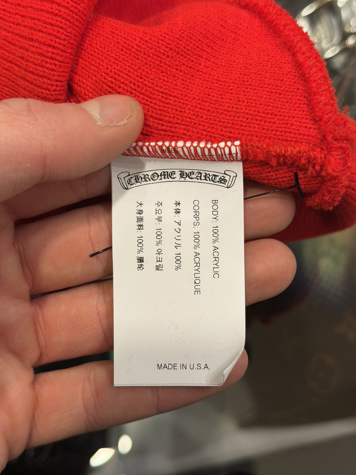 Chrome Hearts Chrome Hearts Logo Embroidered Beanie - Red Size ONE SIZE - 6 Thumbnail