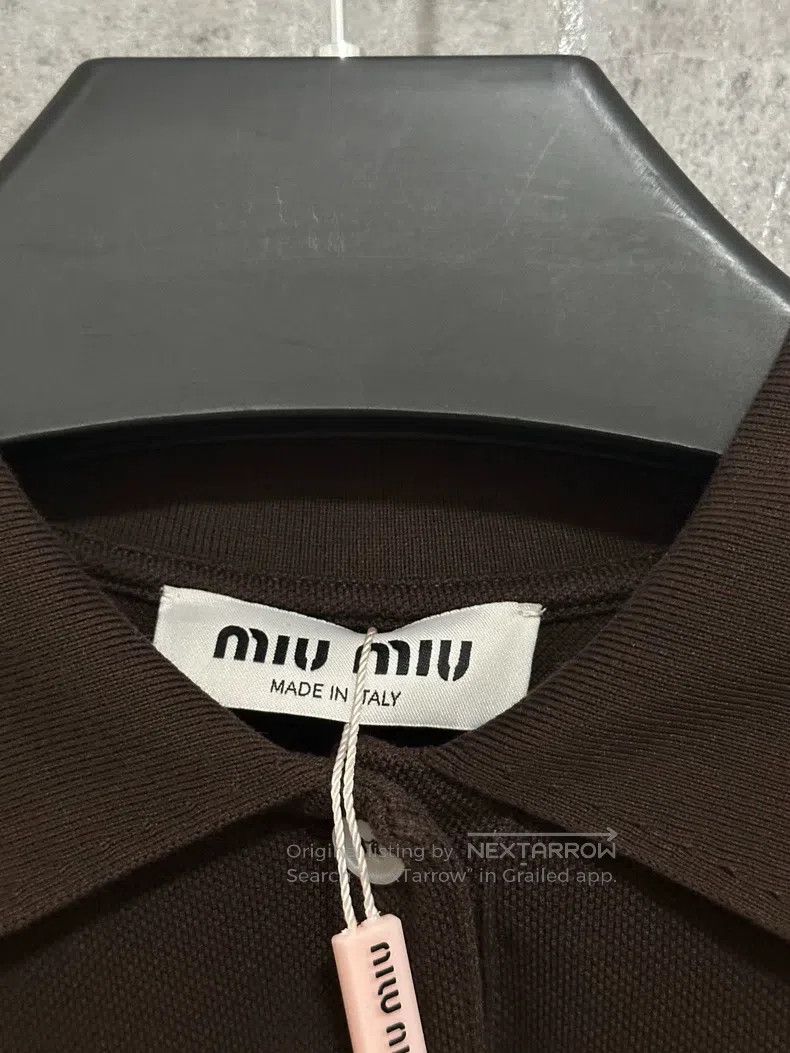 Miu Miu Miu Miu Size XS Embroidered Logo long sleeve Polo shirt Size XS / US 0-2 / IT 36-38 - 3 Thumbnail